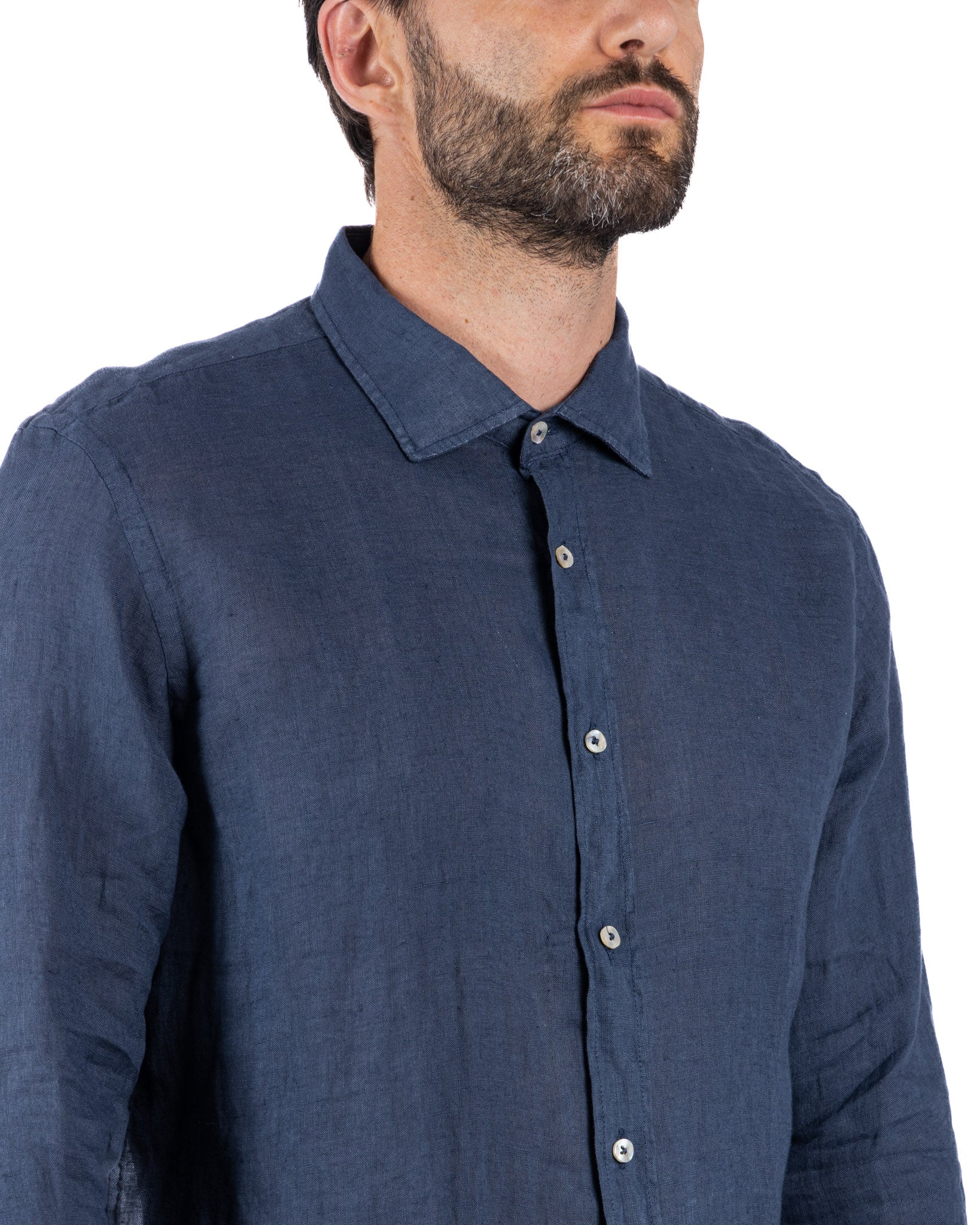 Montecarlo - pure linen blue shirt