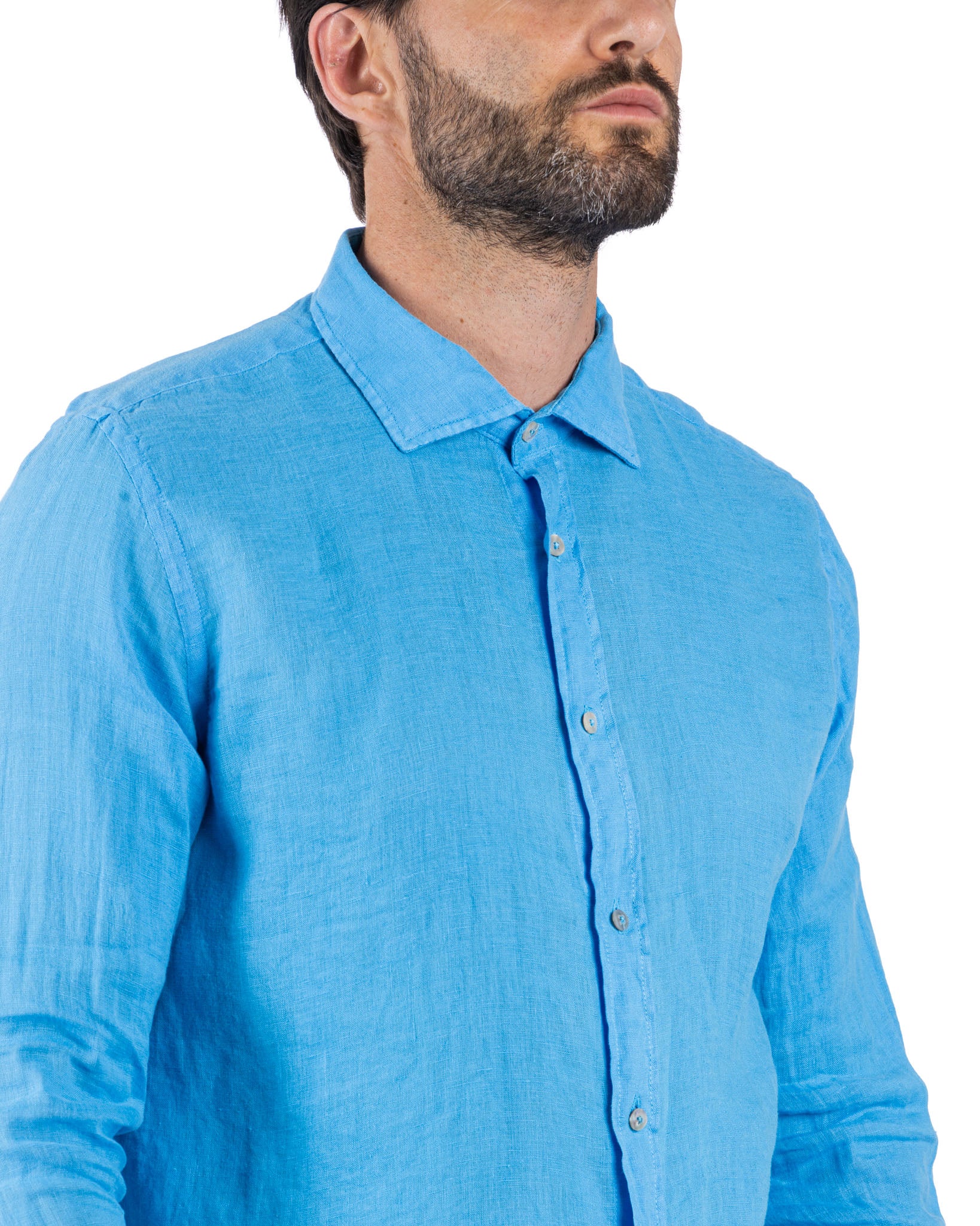 Montecarlo - turquoise pure linen shirt