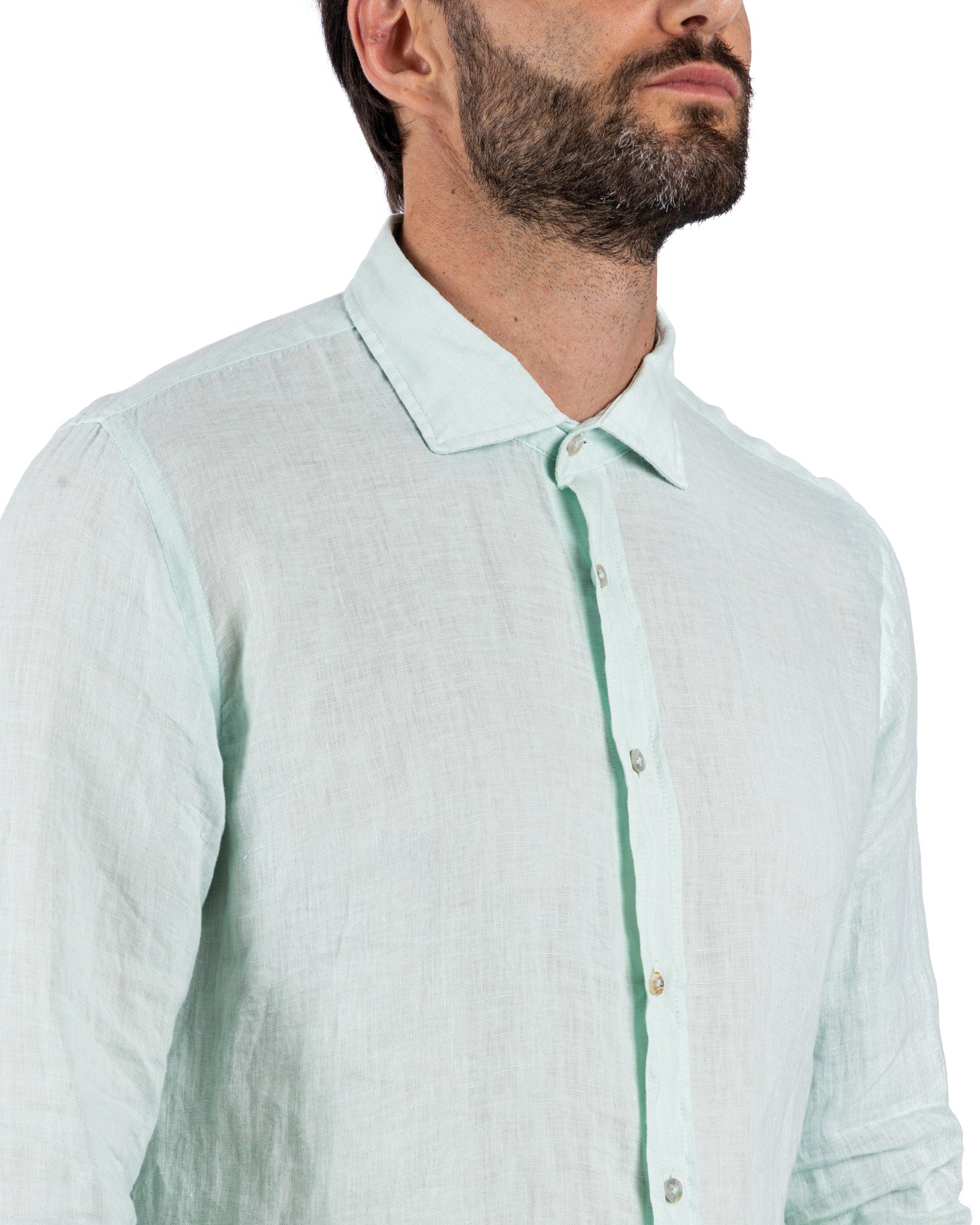 Montecarlo - teal pure linen shirt