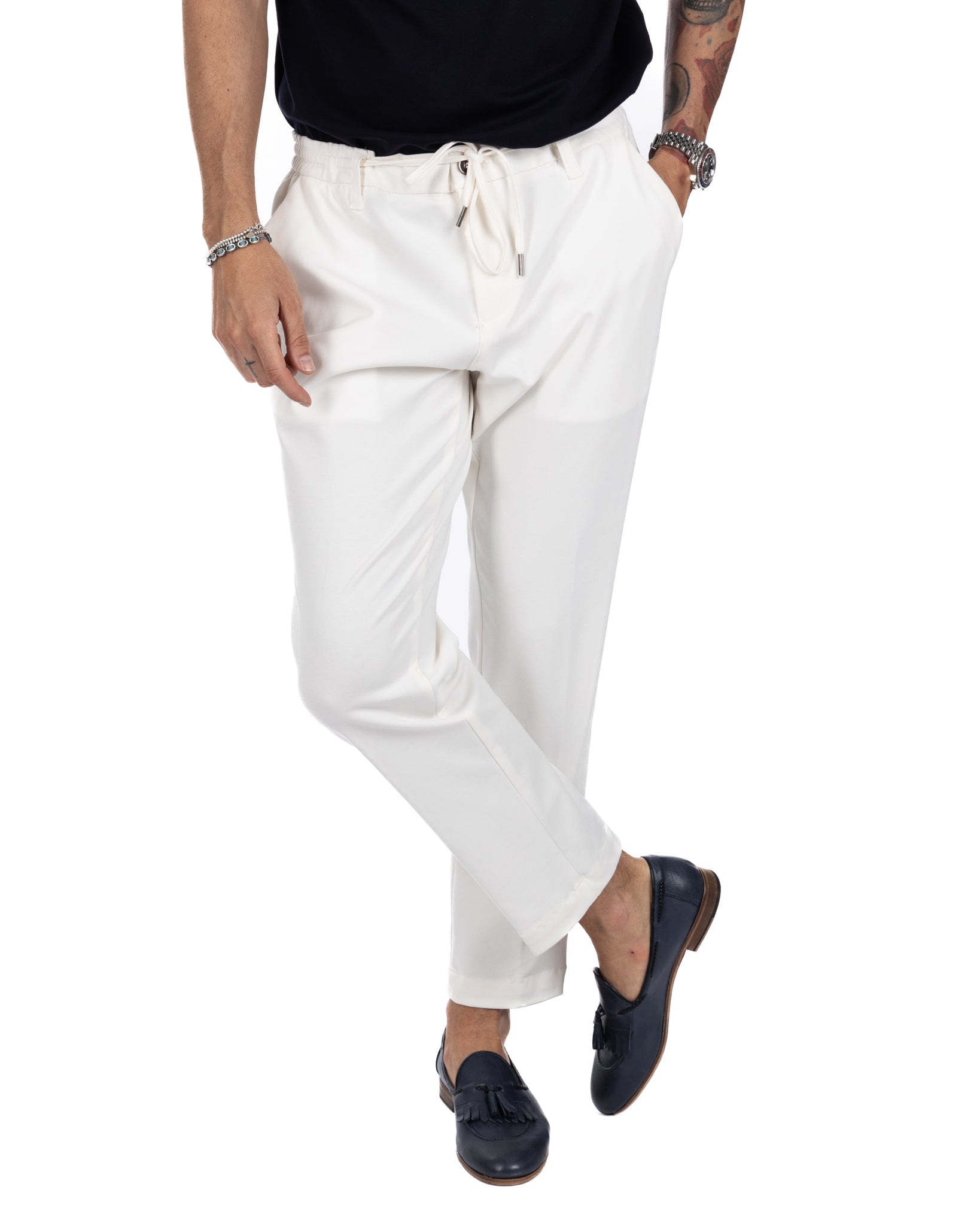 Shelby - pantalon en coton crème