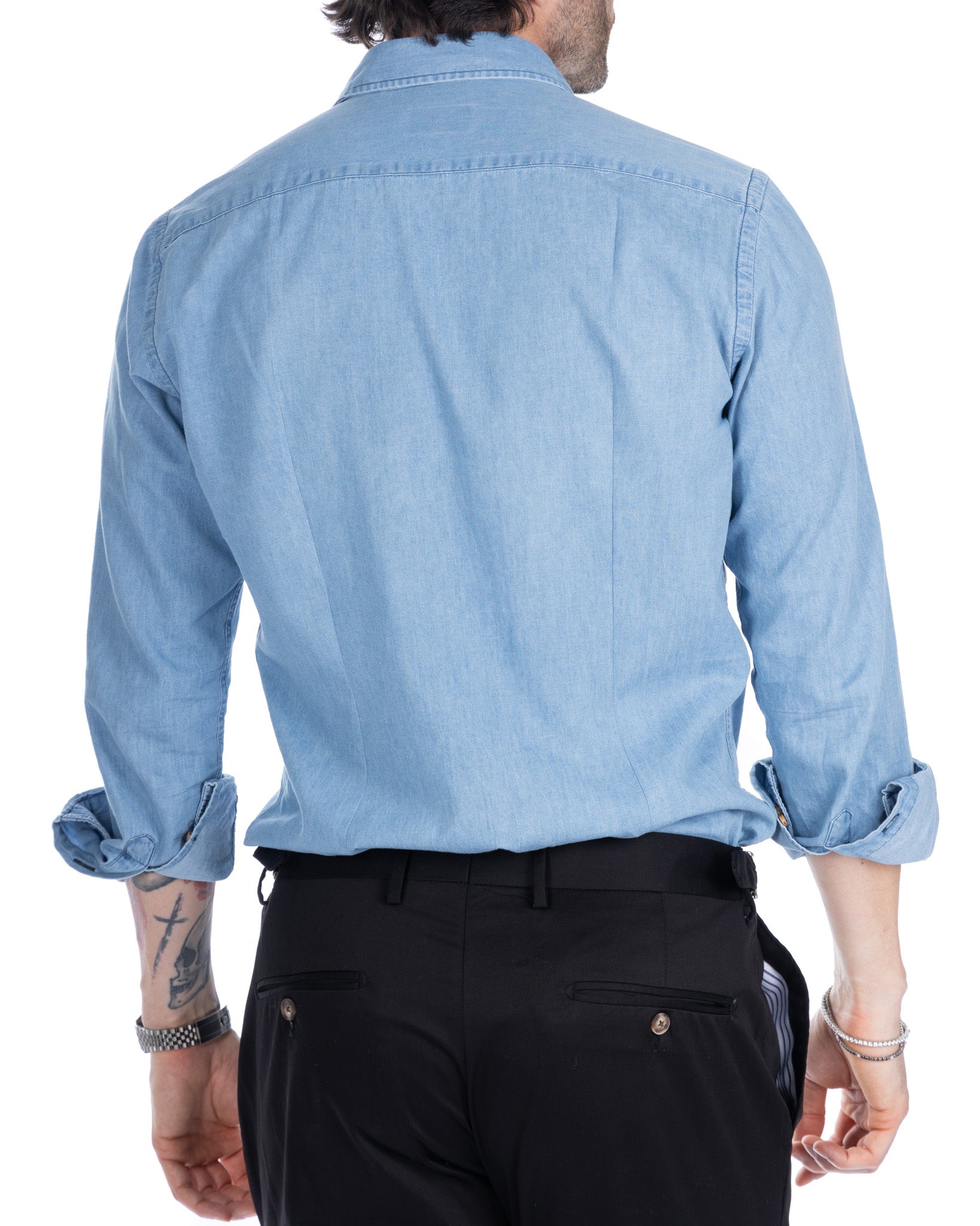 Mark - camicia jeans lavaggio chiaro