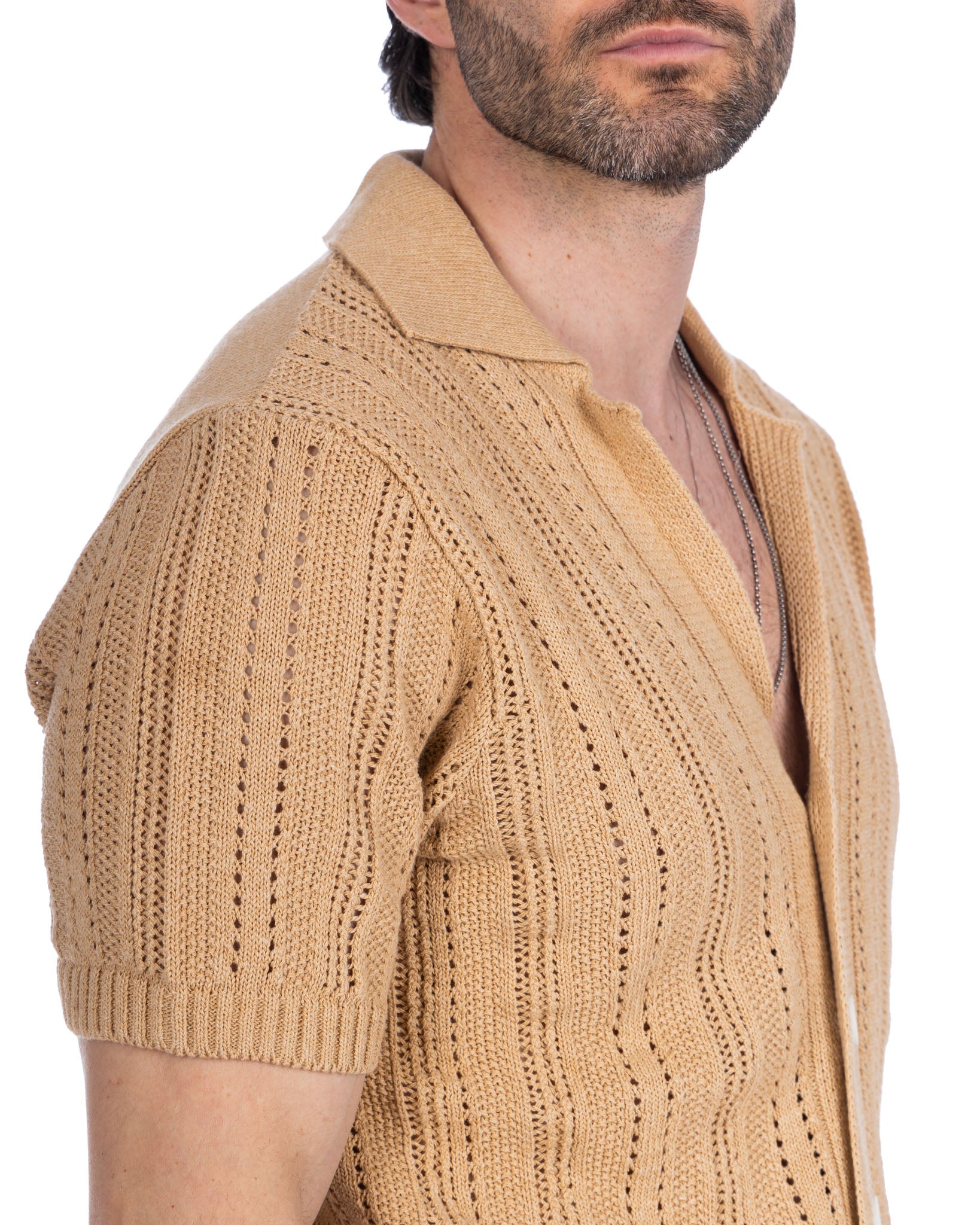Novak - chemise en maille beige