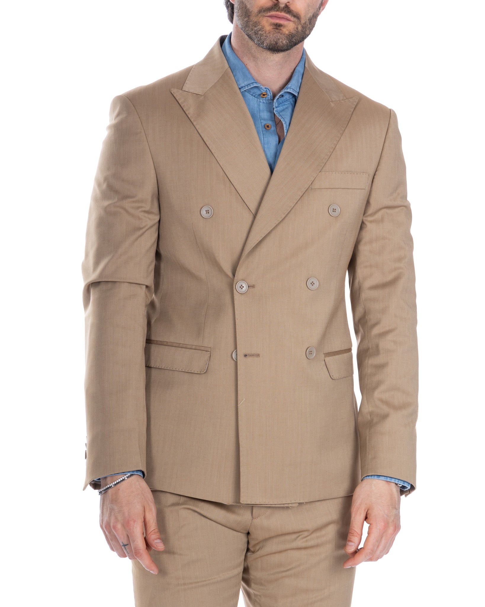 Marseille - camel solar double-breasted suit