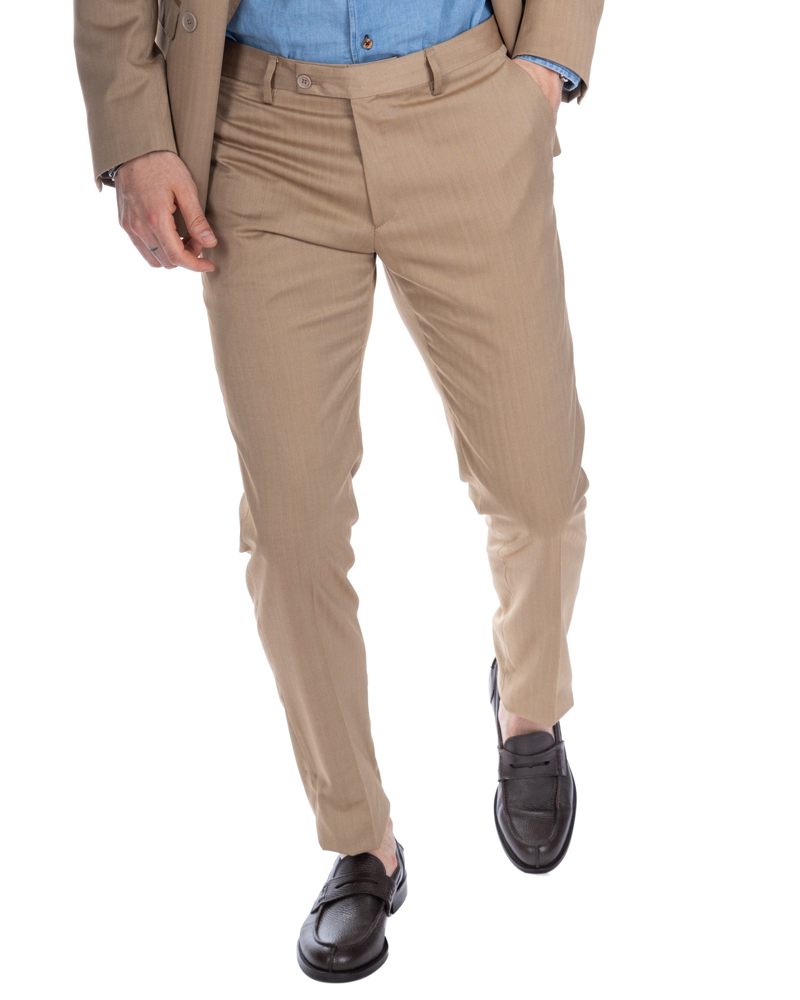 Marseille - camel solar double-breasted suit