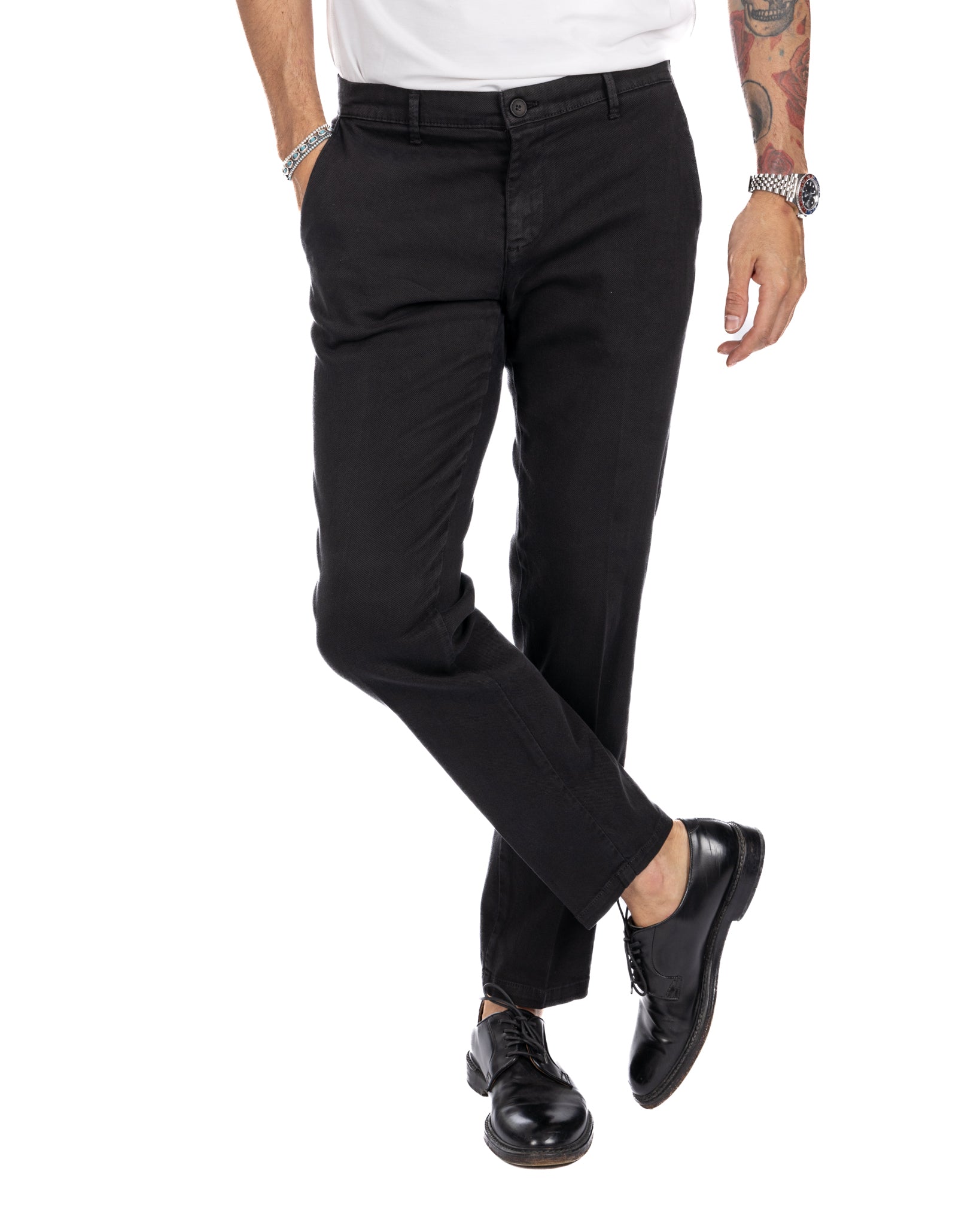 Pantalone Jack in cotone armaturato nero