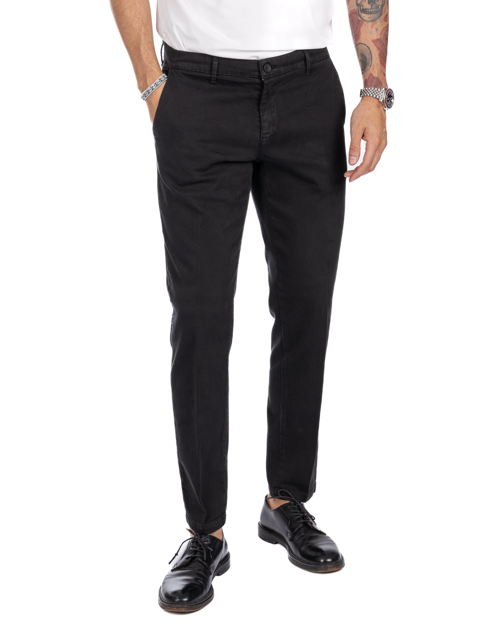 Pantalone Jack in cotone armaturato nero