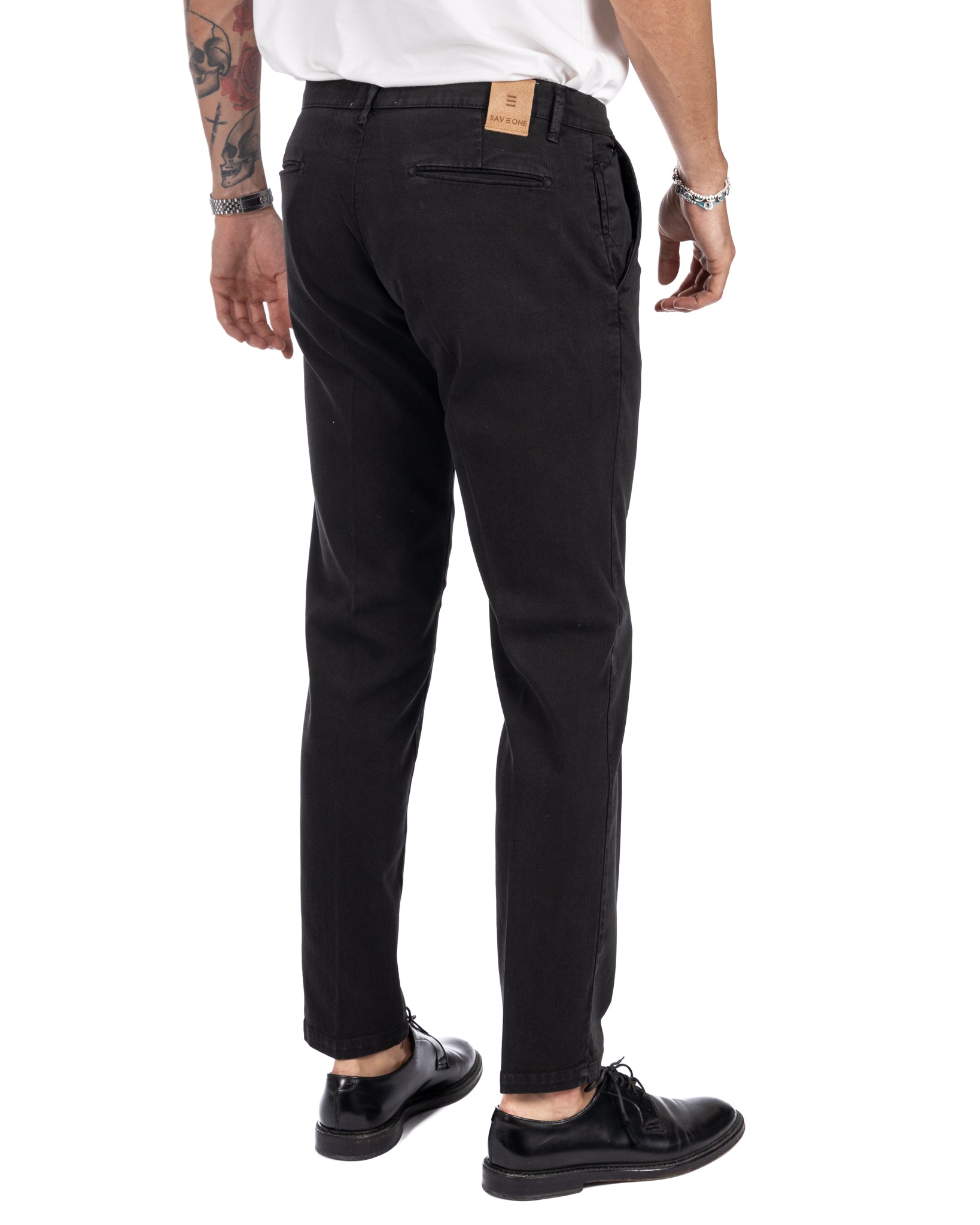 Pantalone Jack in cotone armaturato nero