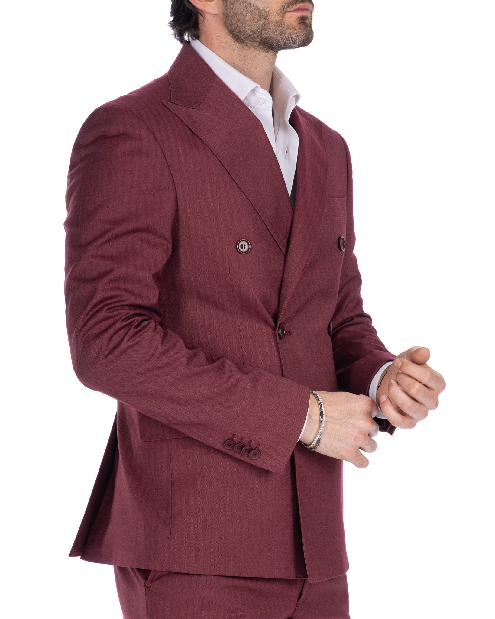 Marseille - burgundy solaro double-breasted suit