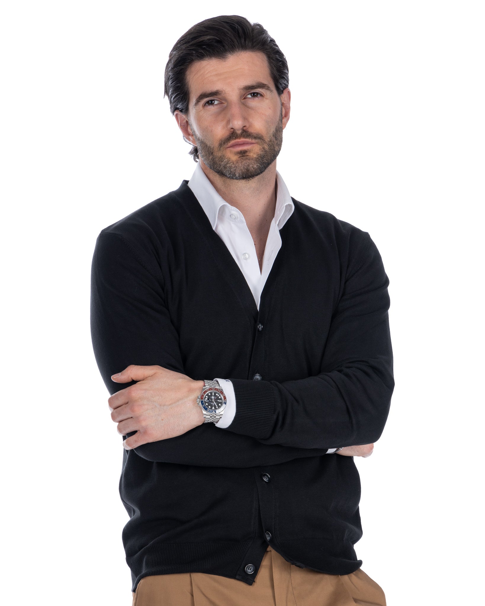 Cardigan en coton noir Alex