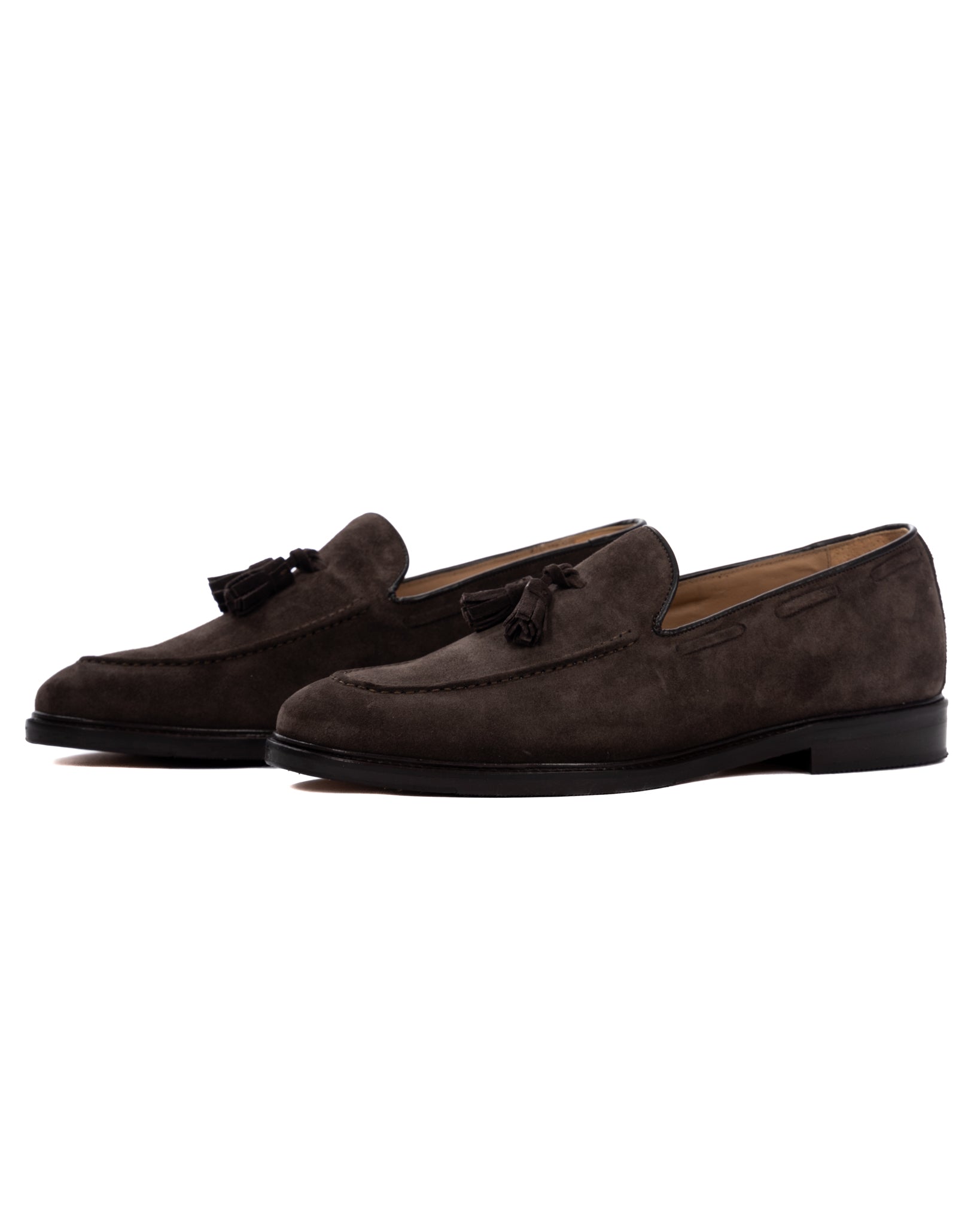 Caspar - mocassin en daim marron foncé