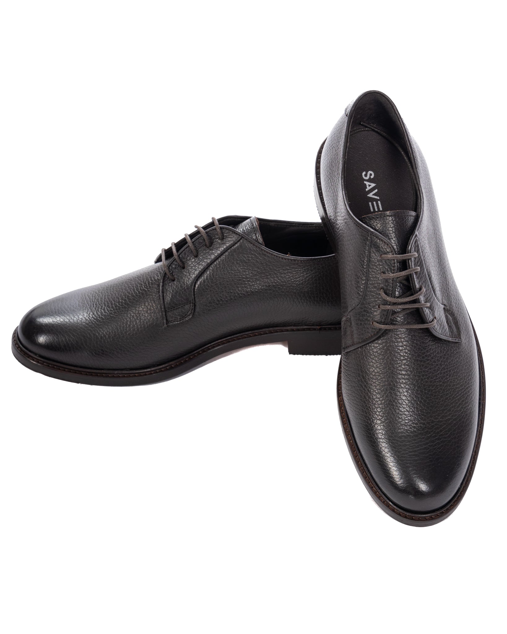 Sandro - dark brown tumbled derby