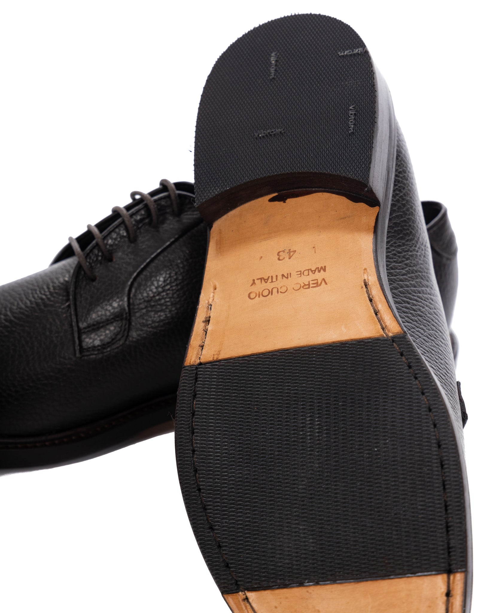 Sandro - dark brown tumbled derby