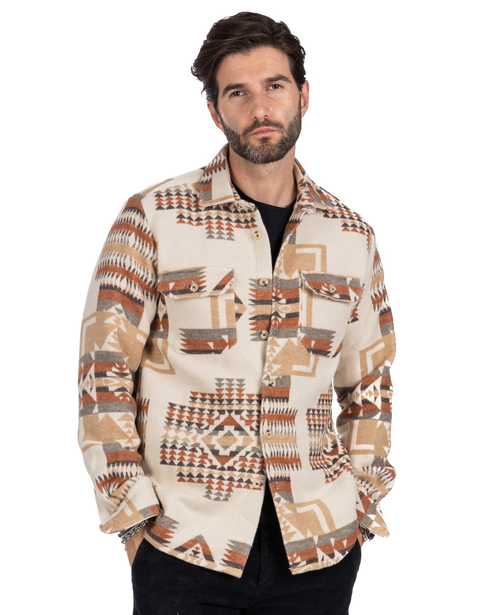 Mayor - beige ethnic patterned jacket