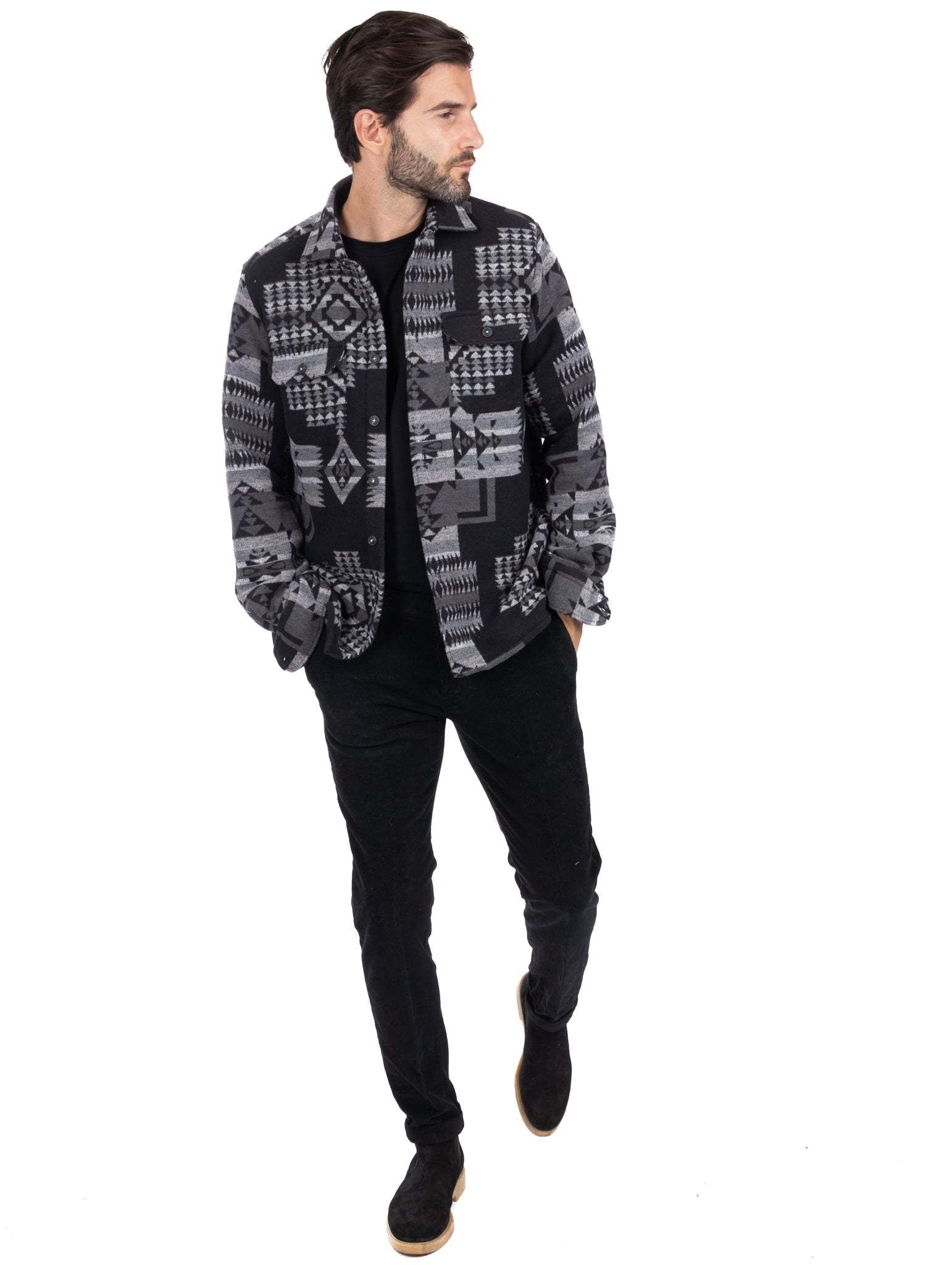 Mayor - black ethnic patterned jacket