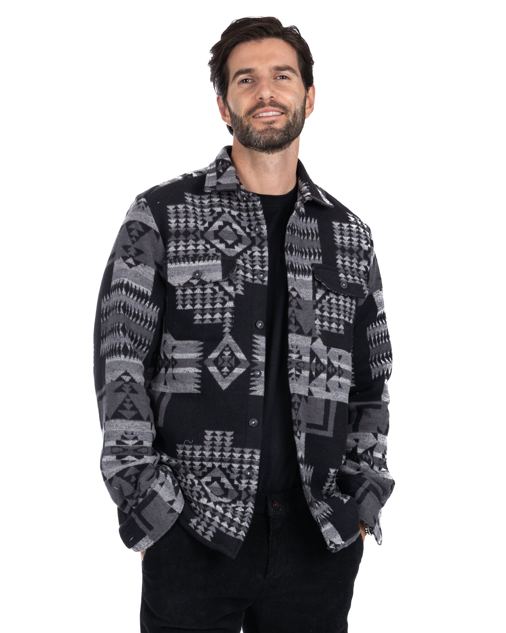 Mayor - black ethnic patterned jacket