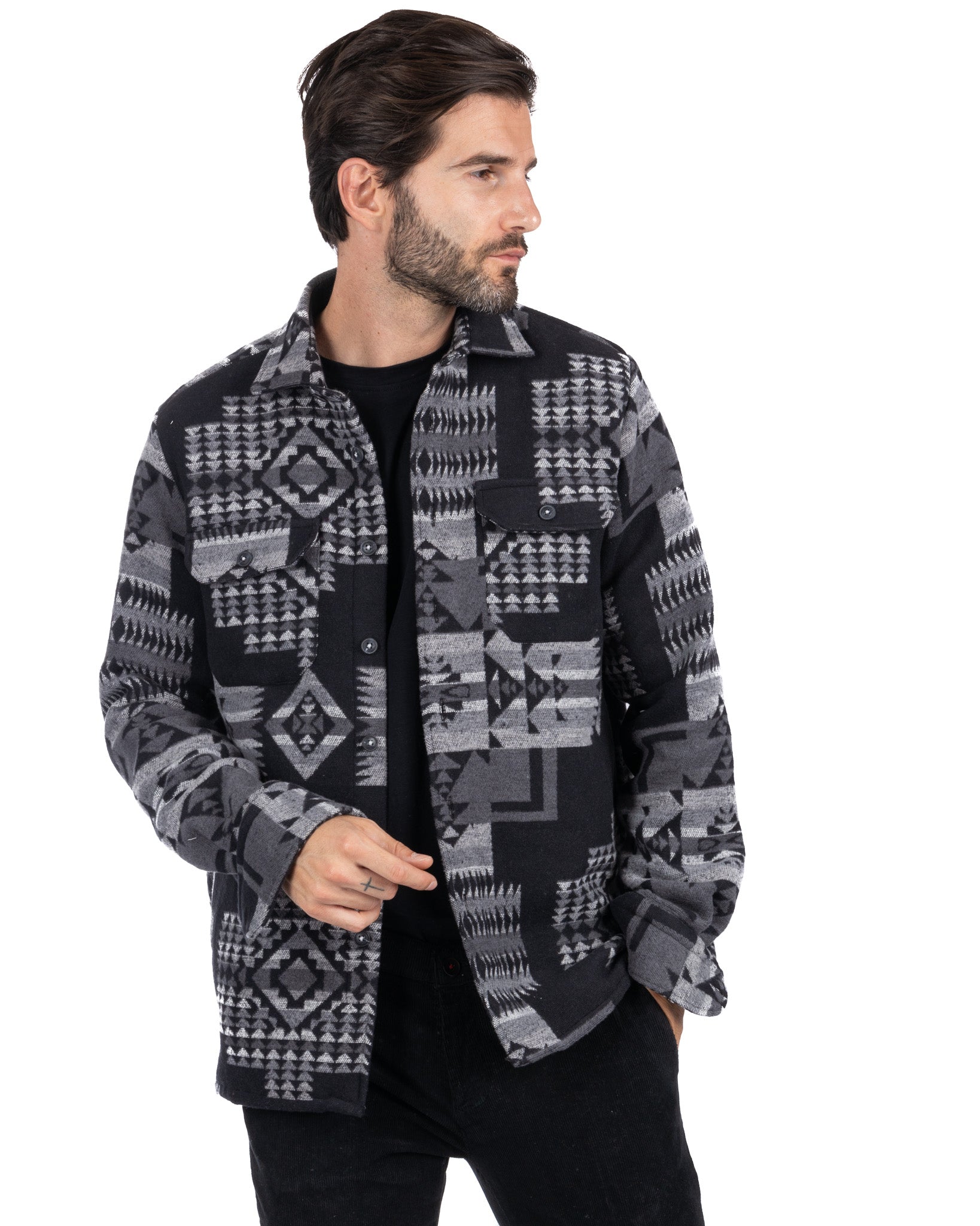 Mayor - black ethnic patterned jacket