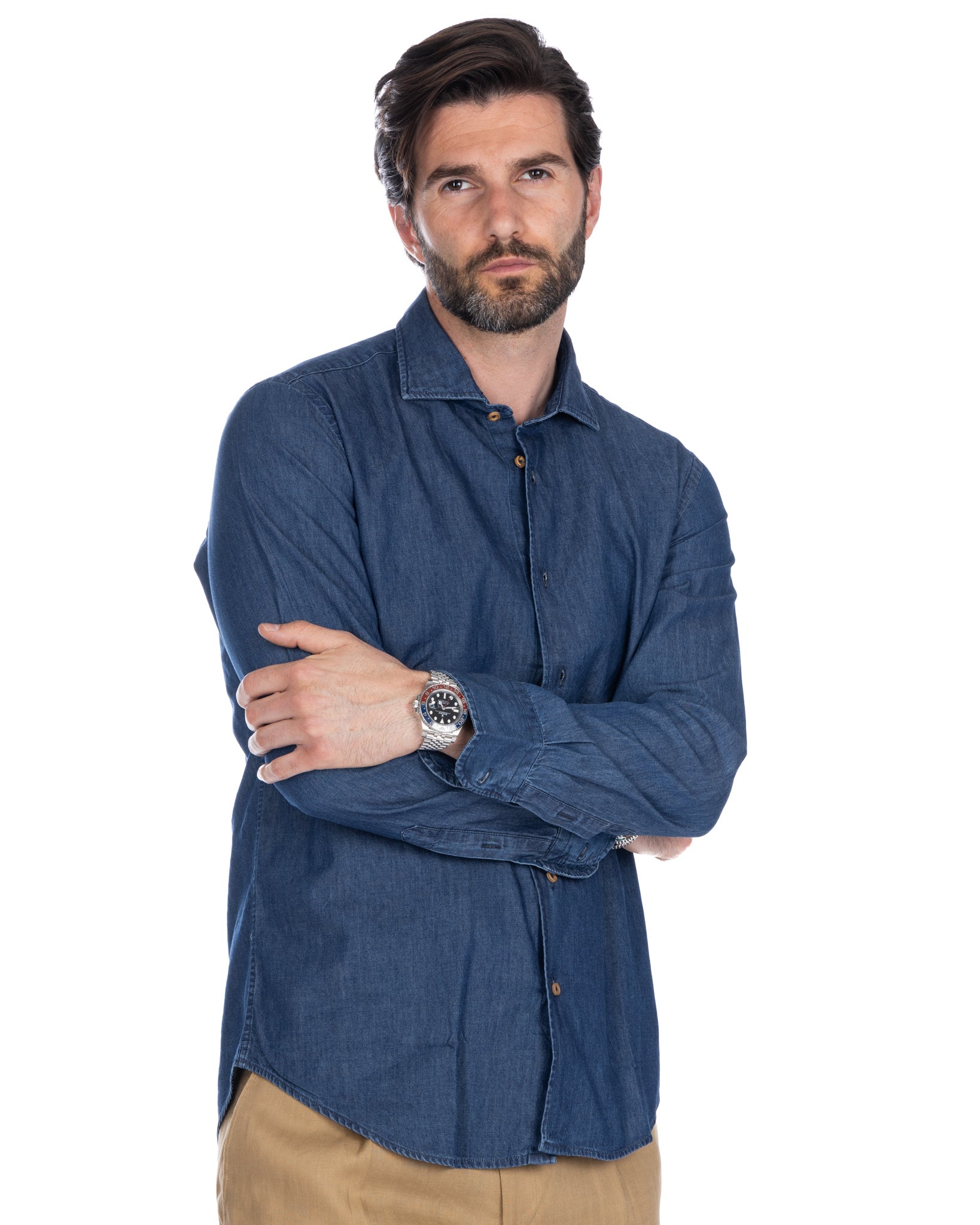Mark camicia jeans lavaggio zero