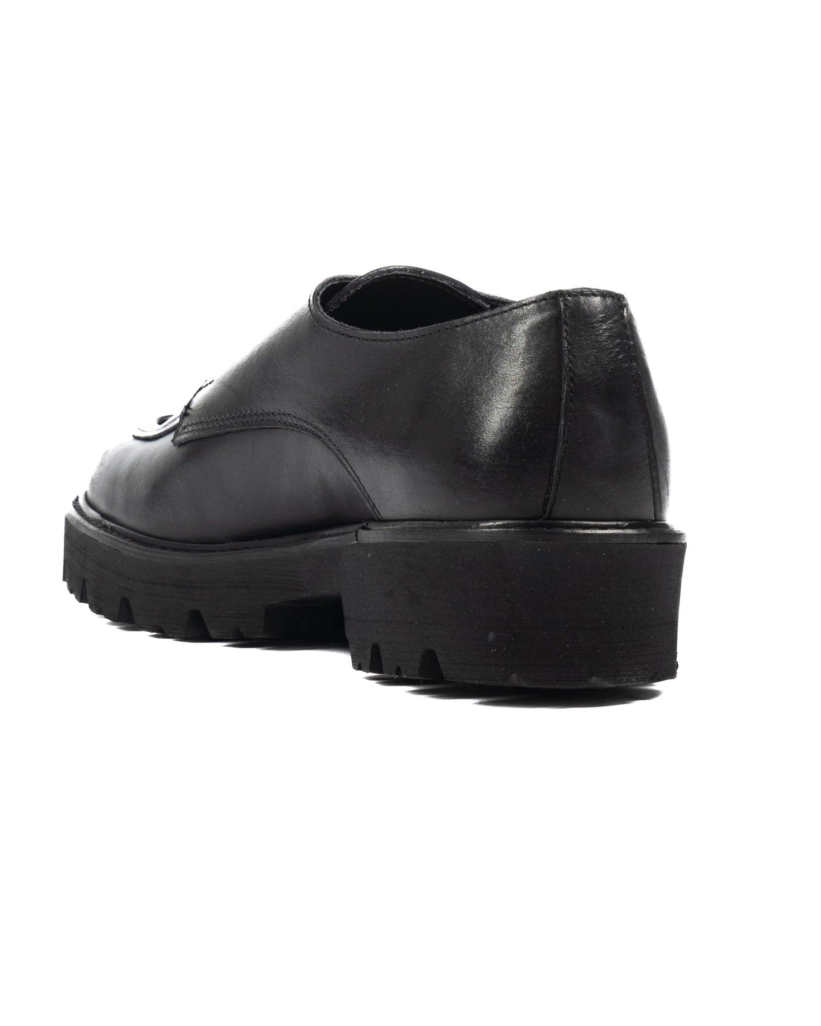 Falcon- Mocassin en cuir noir avec double boucle