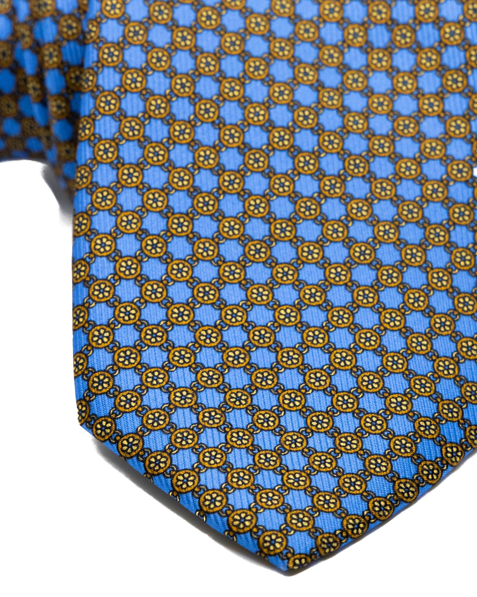 Cravate - en soie tissée bleue