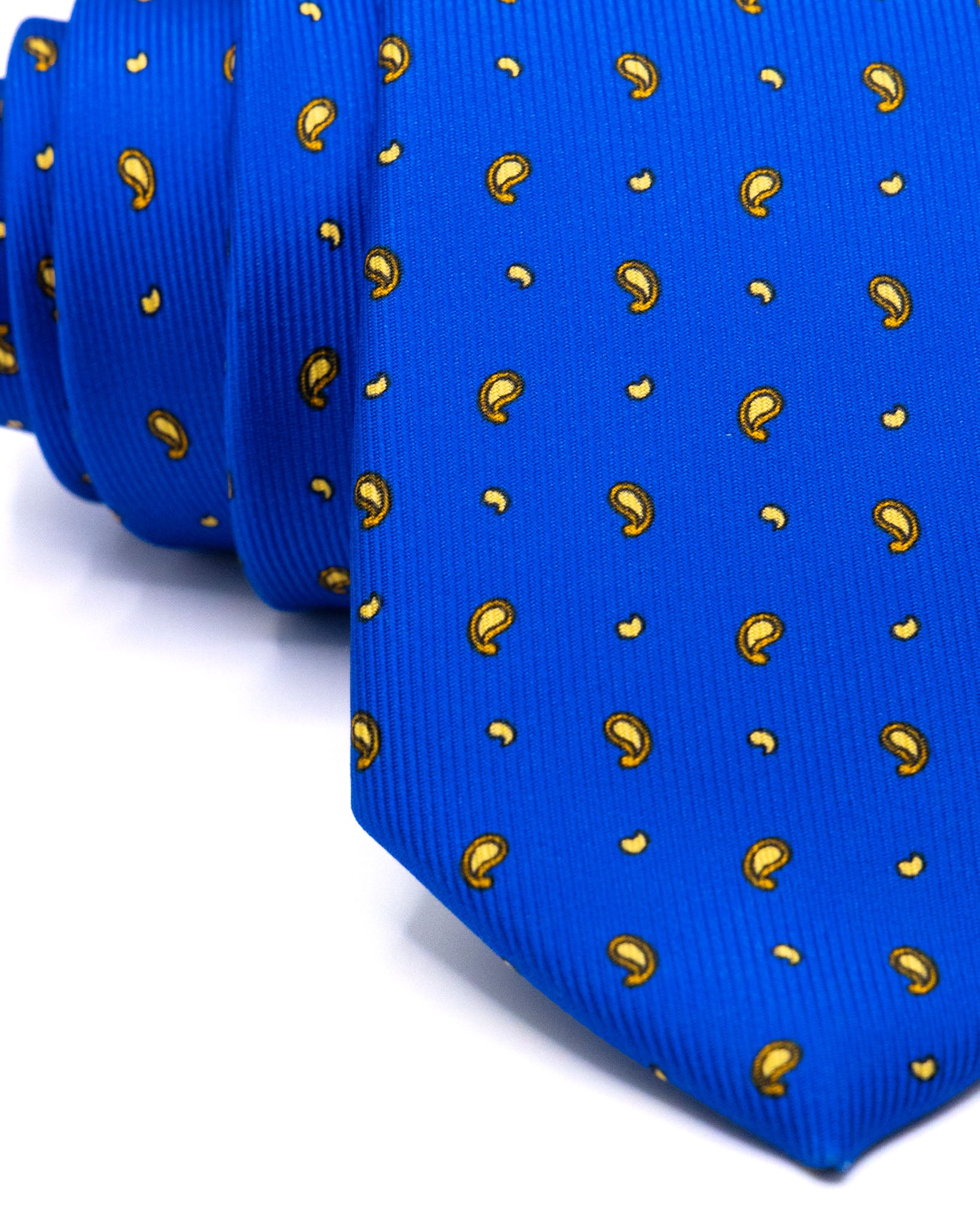 Cravate - en soie tissée bleue