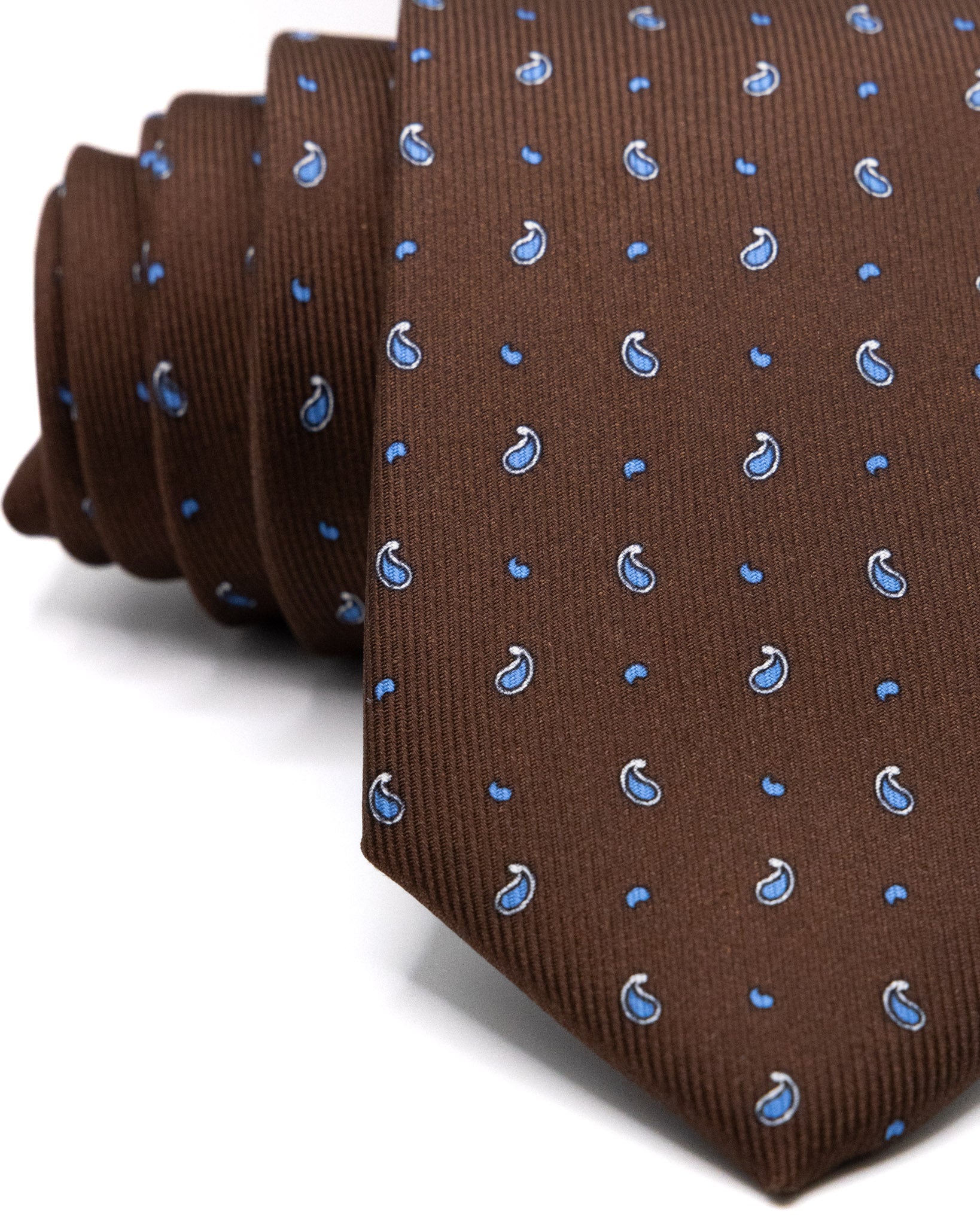 Cravate - en soie tissée bleue