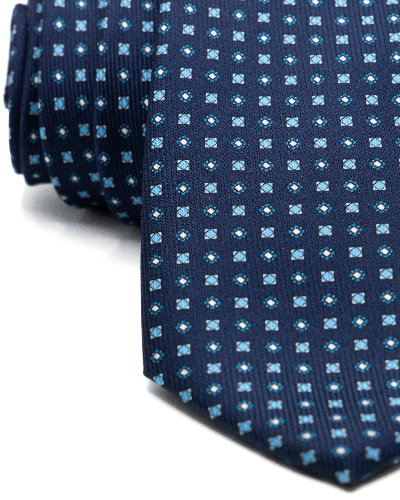 Tie - in blue woven silk