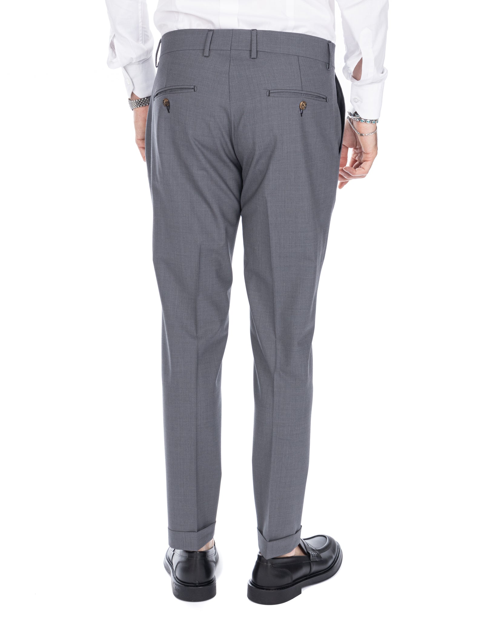 Queens - pantalon en laine gris
