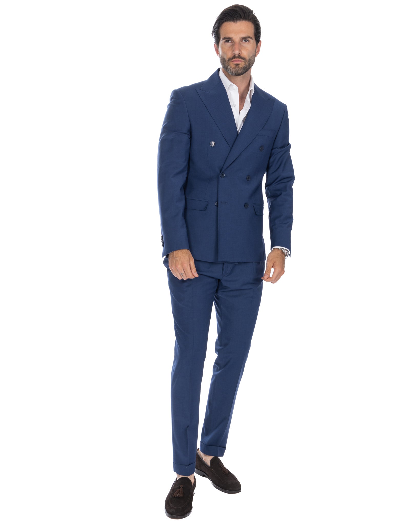 Queens - blue wool trousers