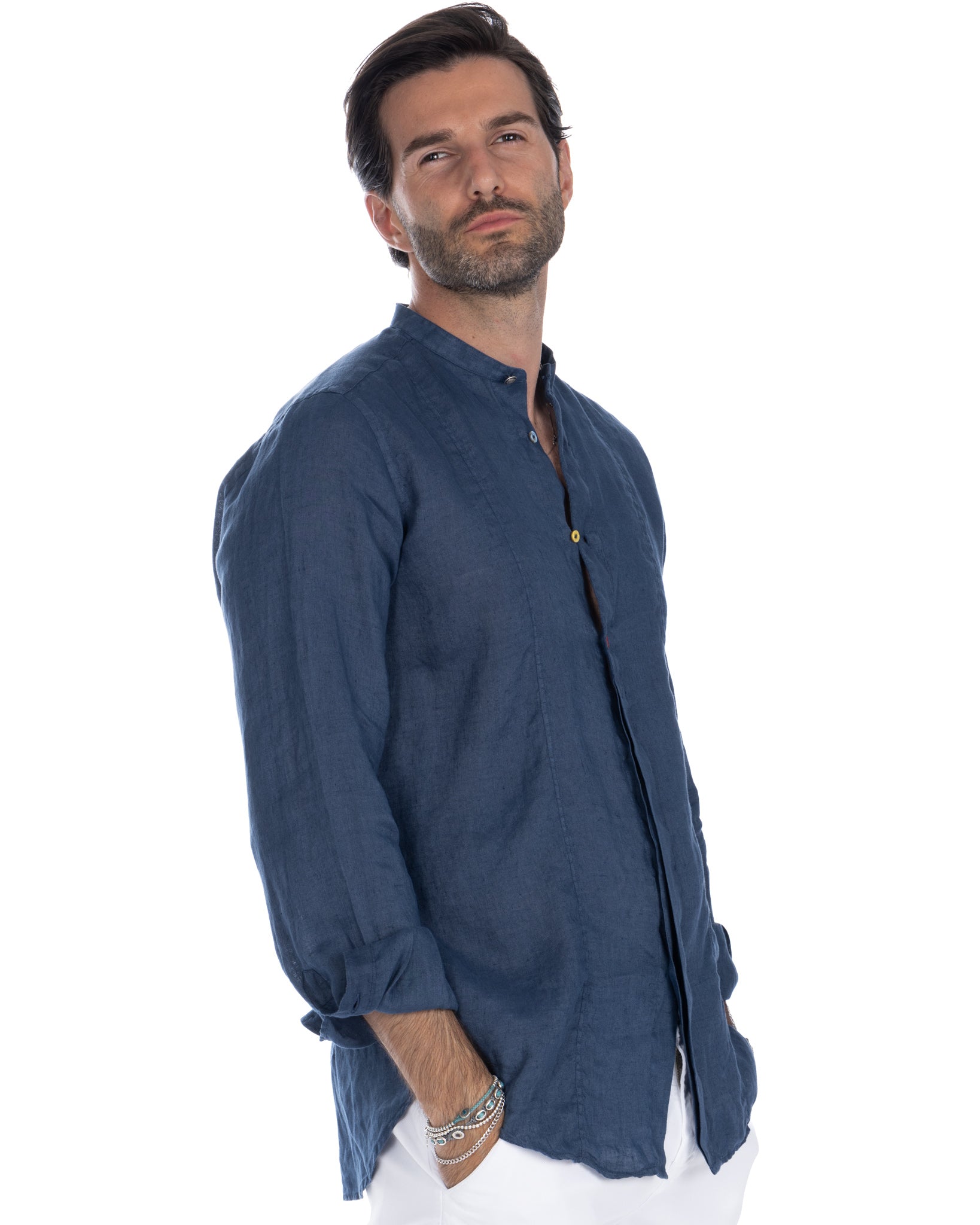 Cannes - chemise séraphine pur lin bluette