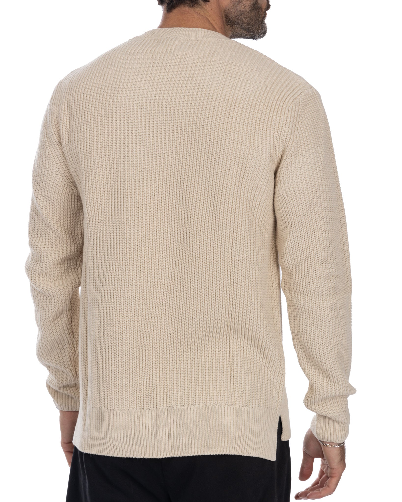 Sven beige ribbed crewneck