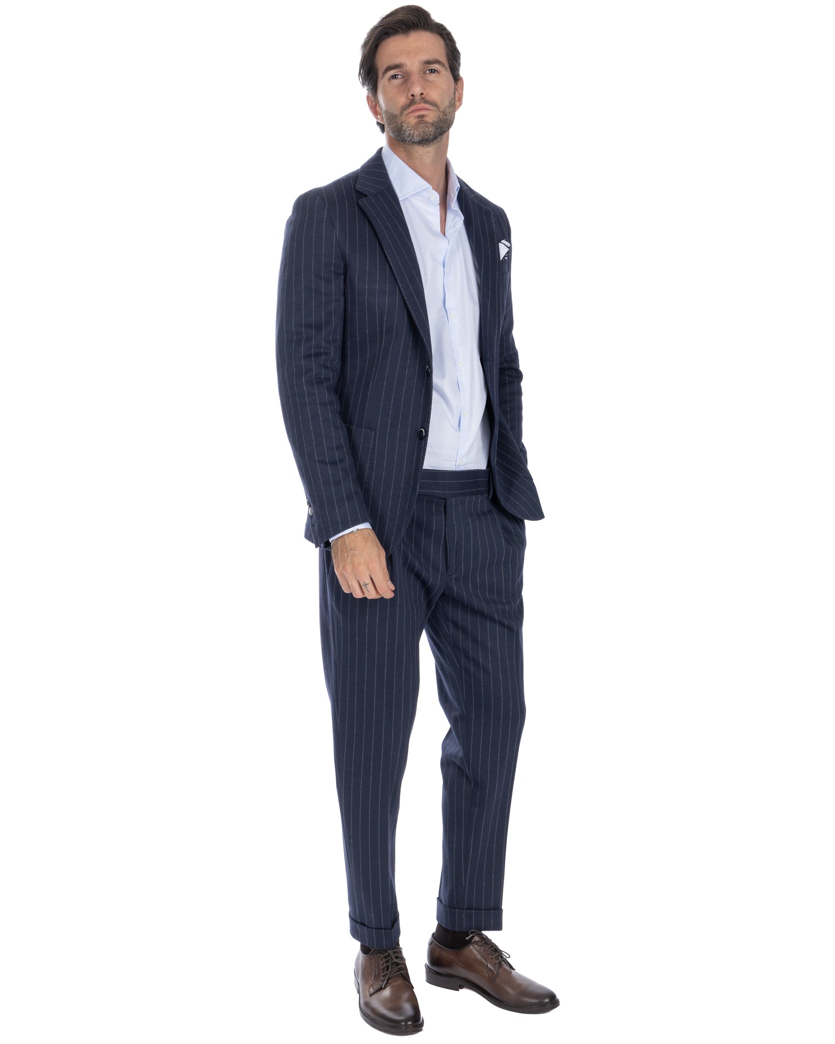 Raphael - Blue Pinstripe Single Breasted Jacket