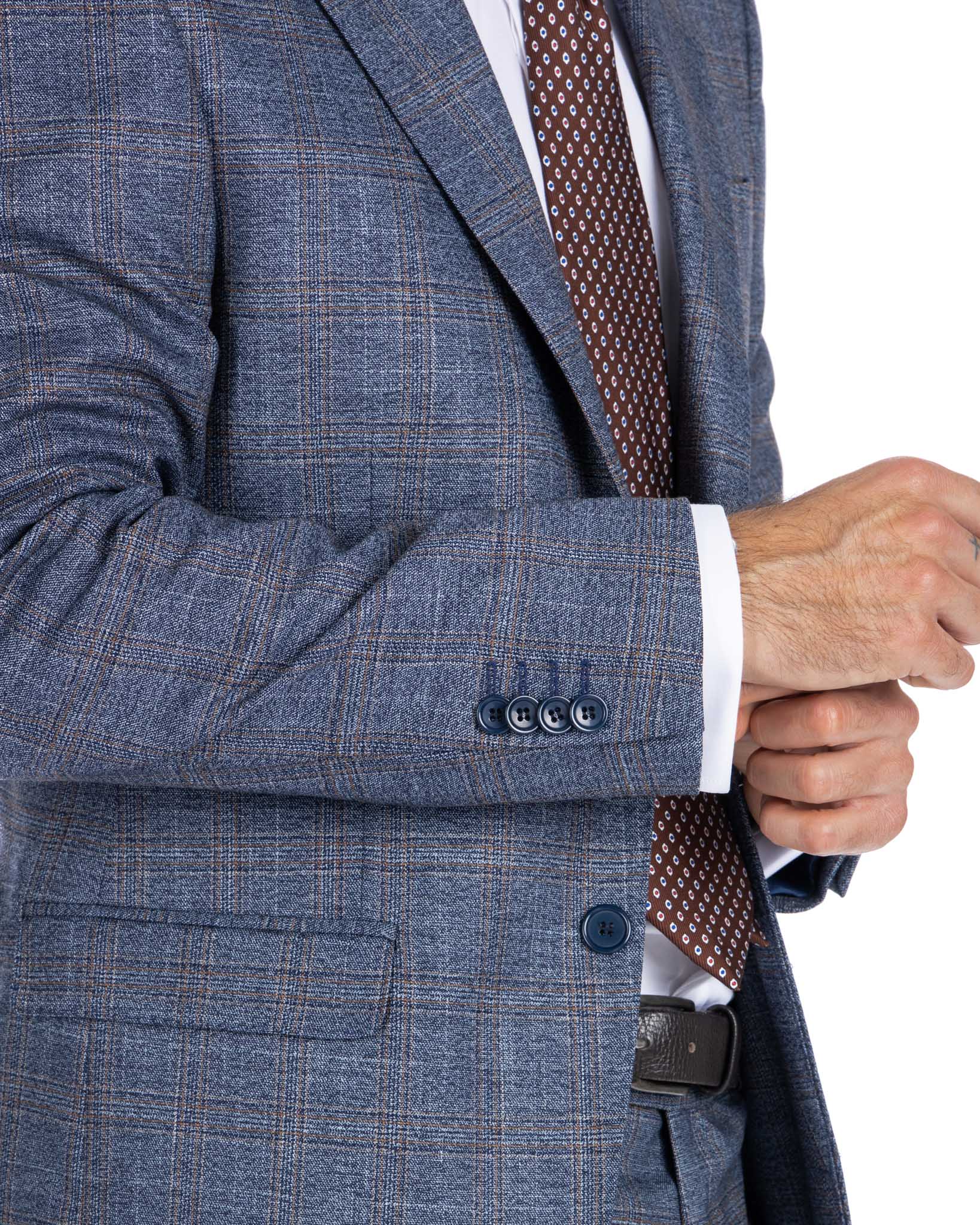 Hanoi - costume en jean carré à simple boutonnage