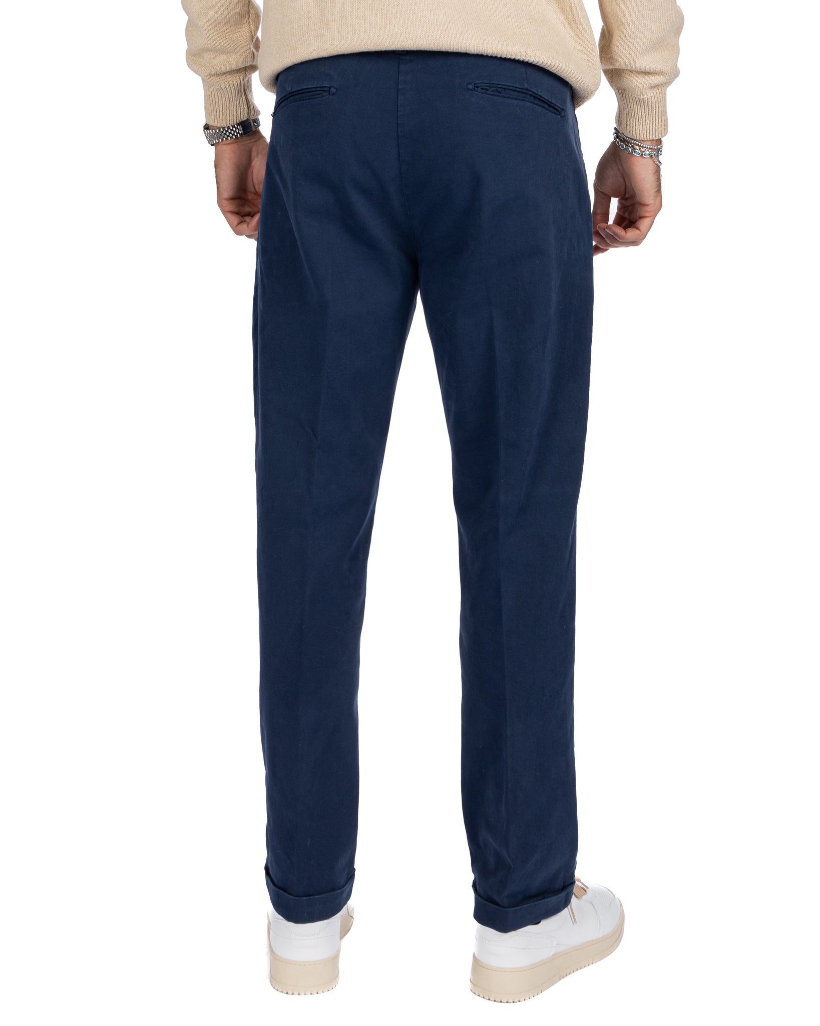 Sean - bluette wide cotton trousers