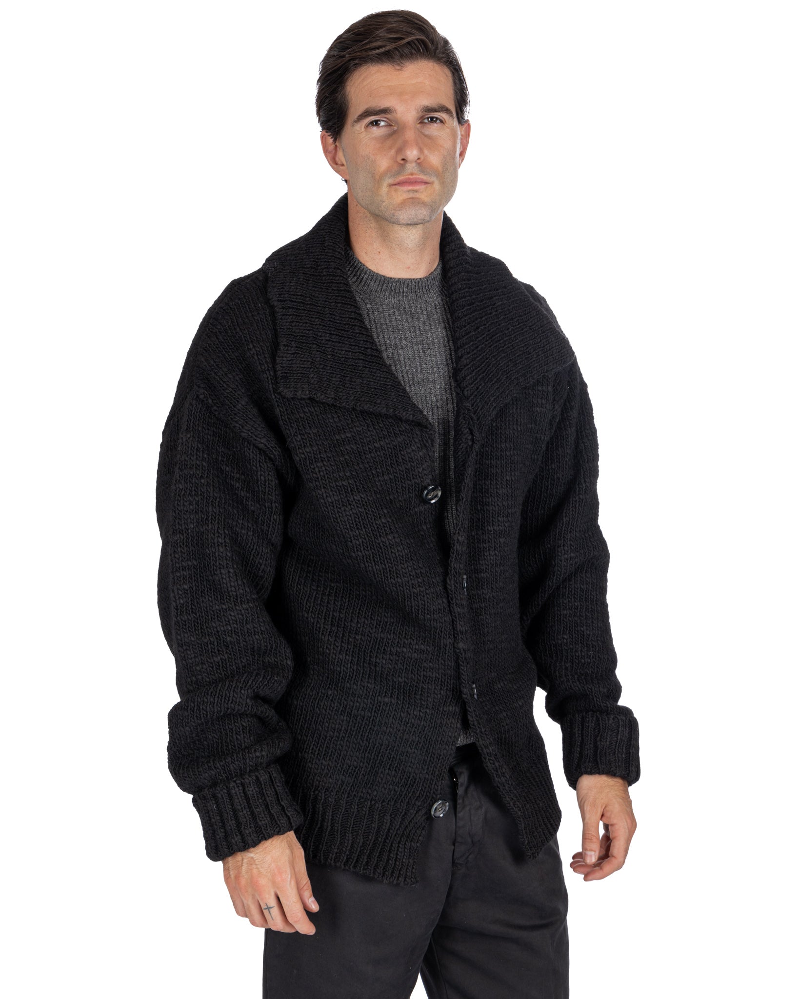 Ethan - black oversized cardigan