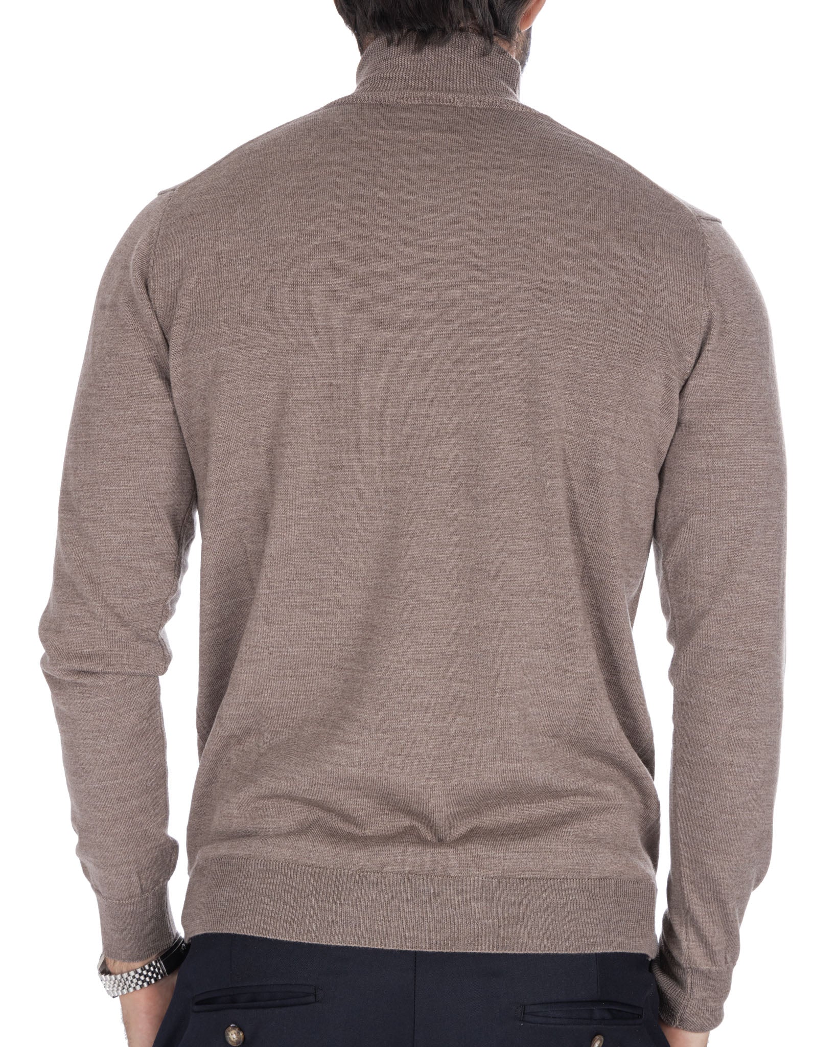 Vietri turtleneck in beige Tollegno wool
