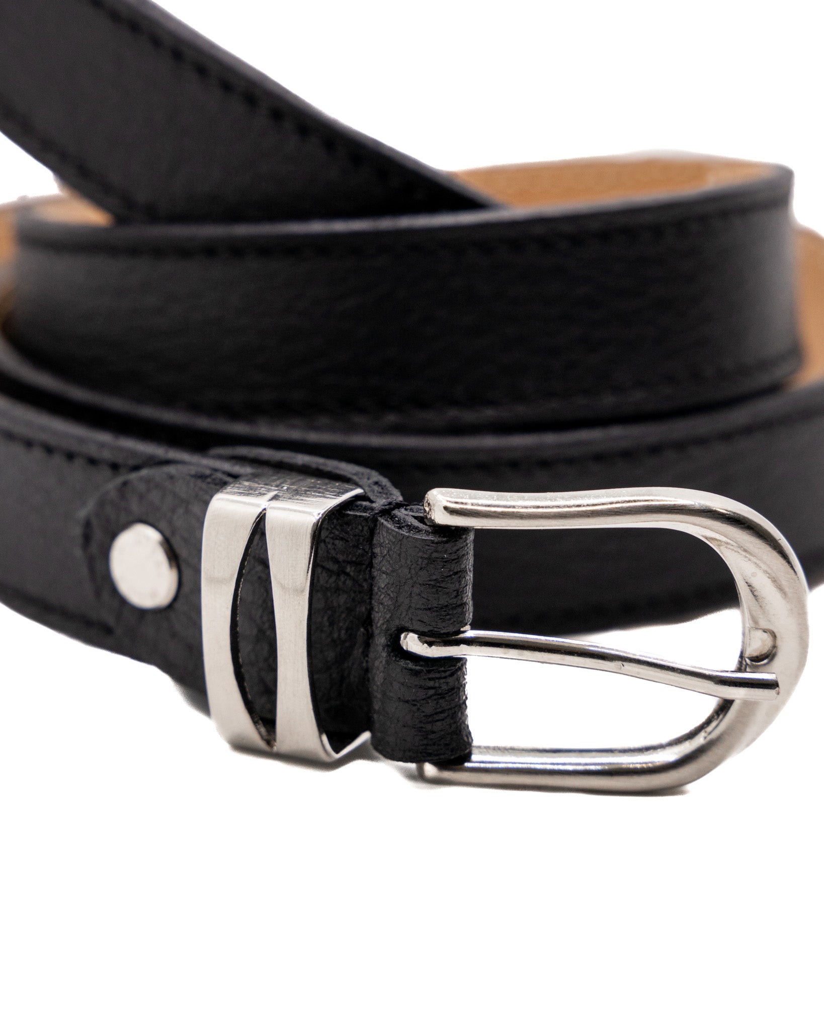 Siena - black hammered leather belt