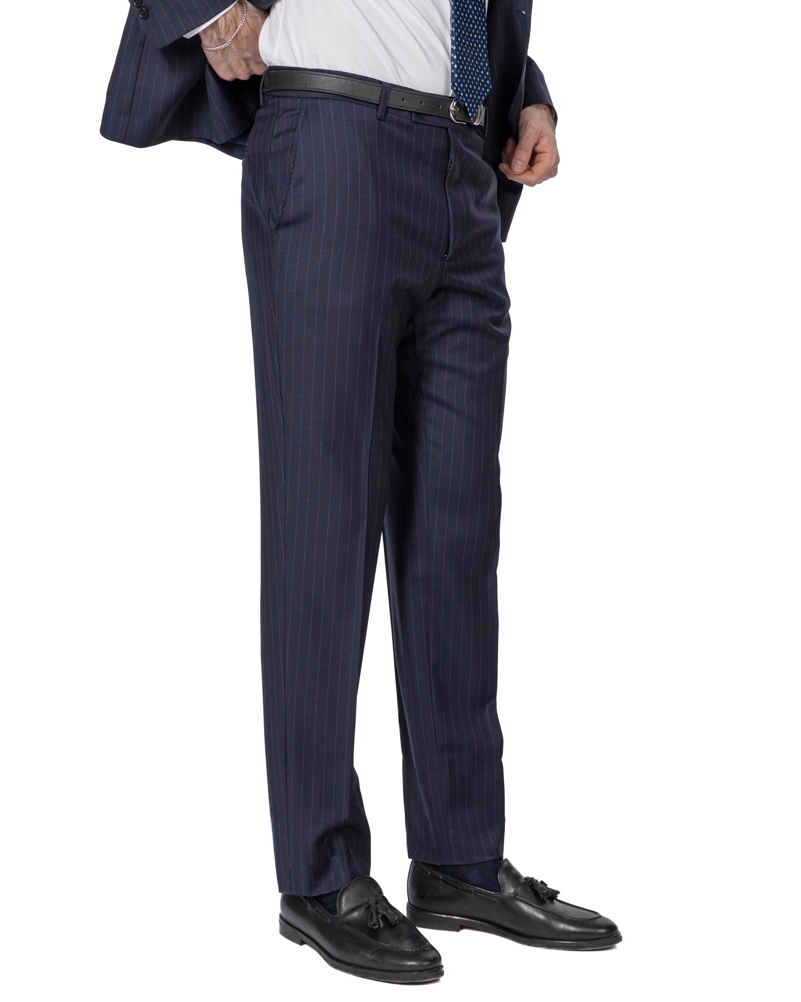 Blue Pinstripe Double Breasted Suit - Drago