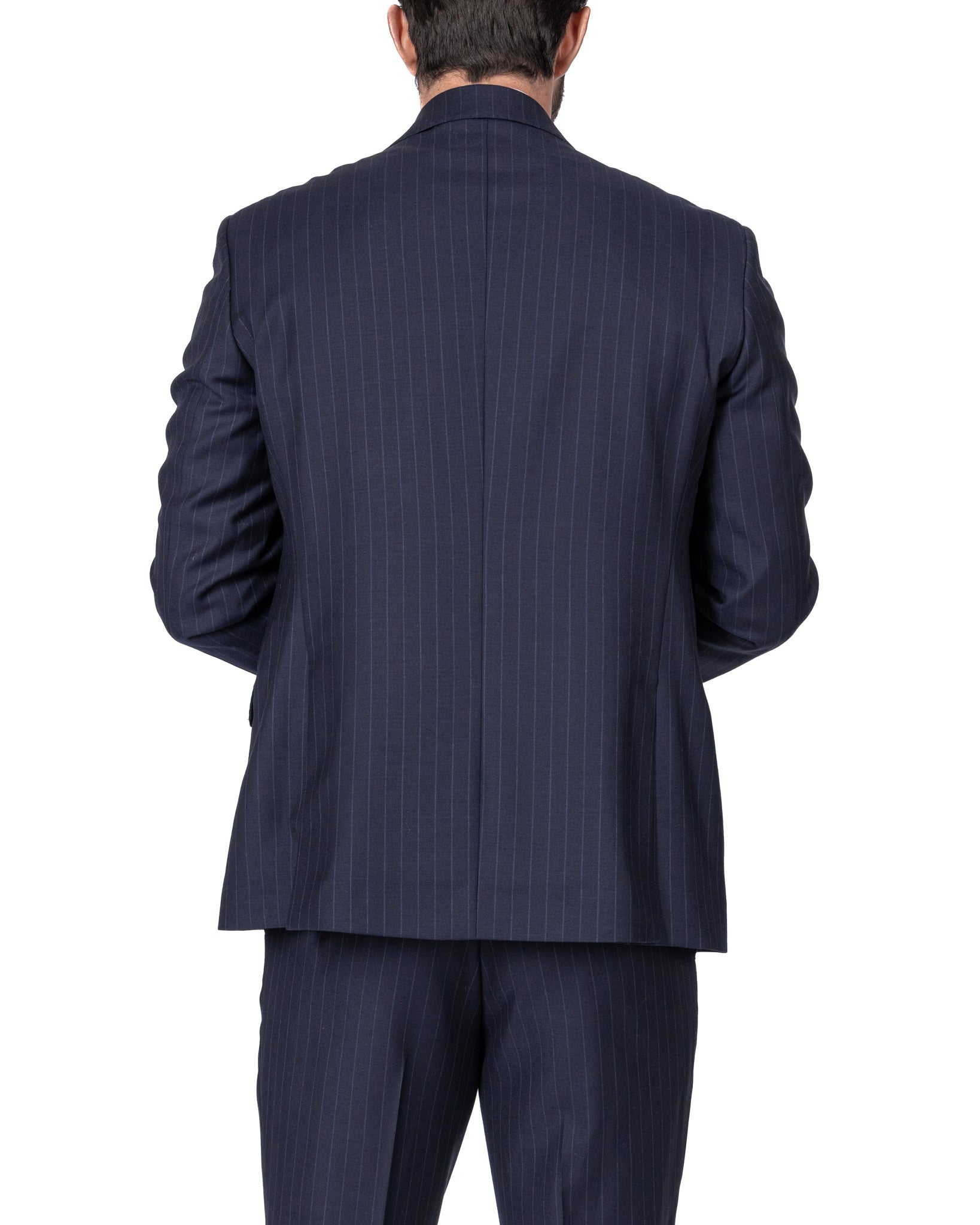 Blue Pinstripe Double Breasted Suit - Drago