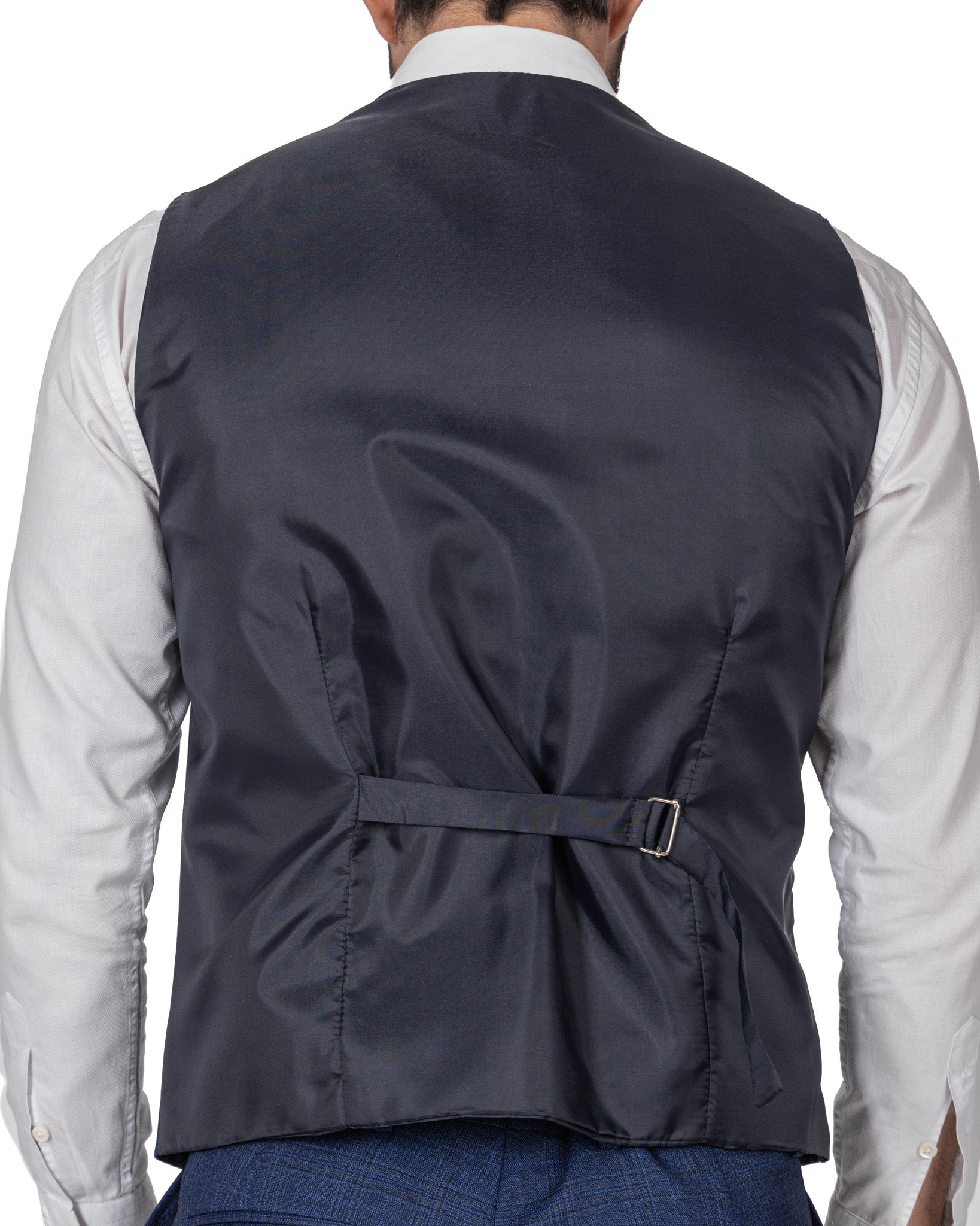 Senales - blue square single-breasted waistcoat