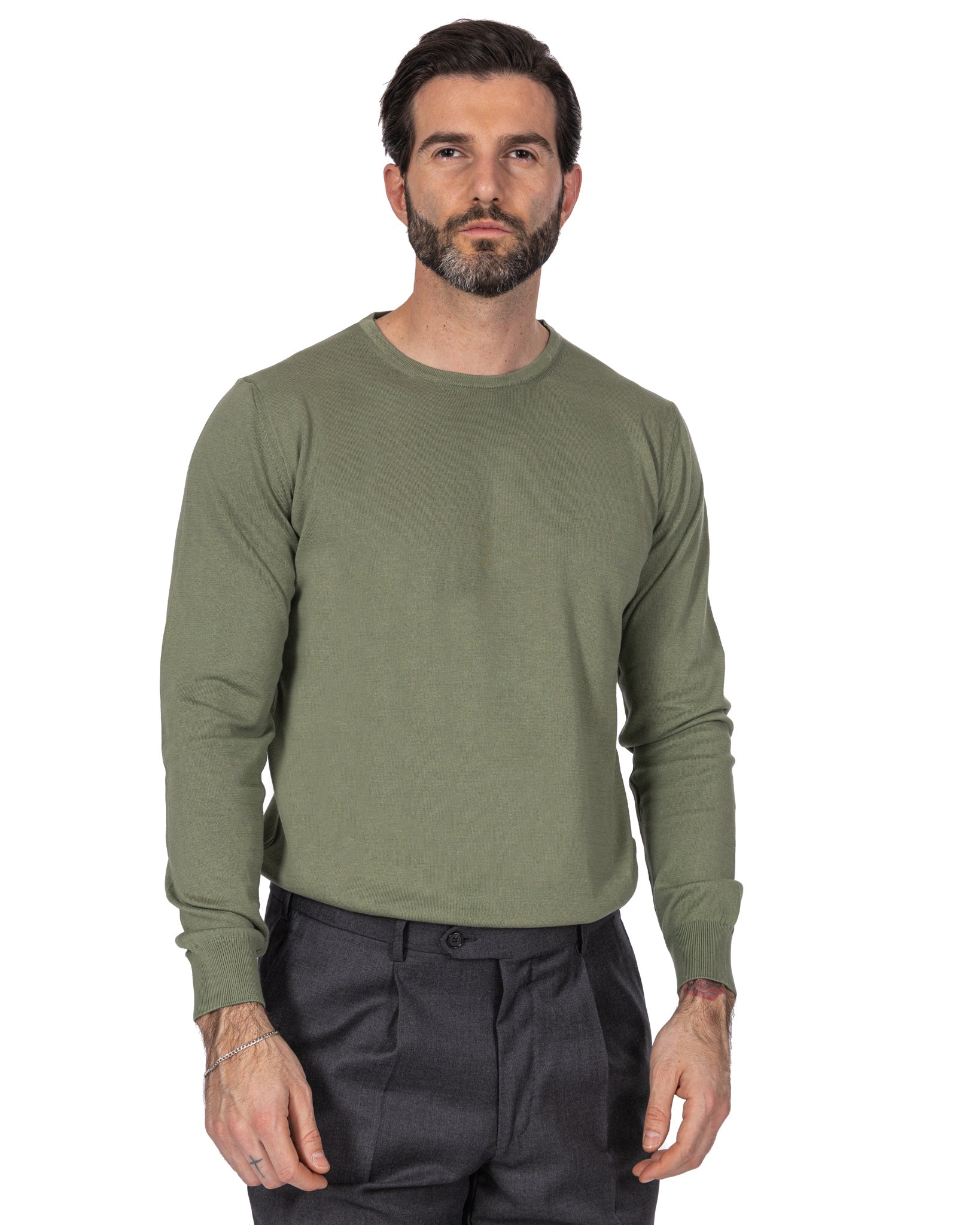 Daniil - green cotton sweater