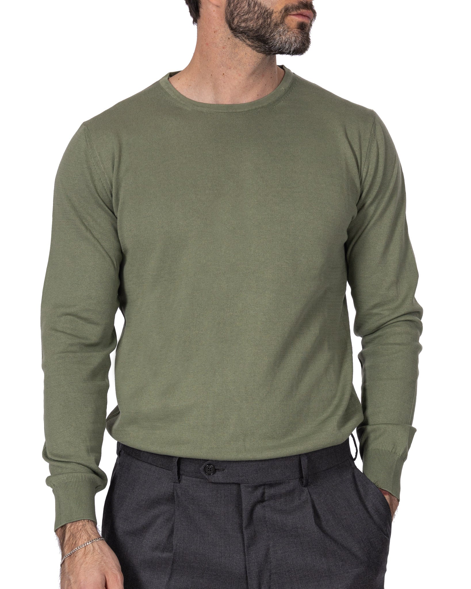 Daniil - maglioncino in cotone verde