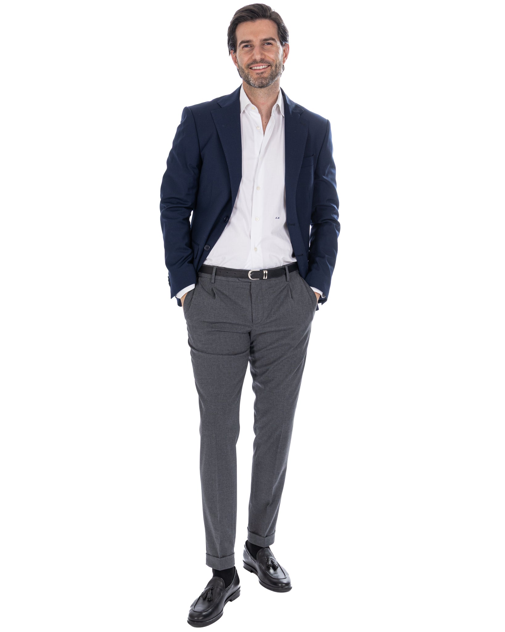Victor - anthracite wool blend trousers