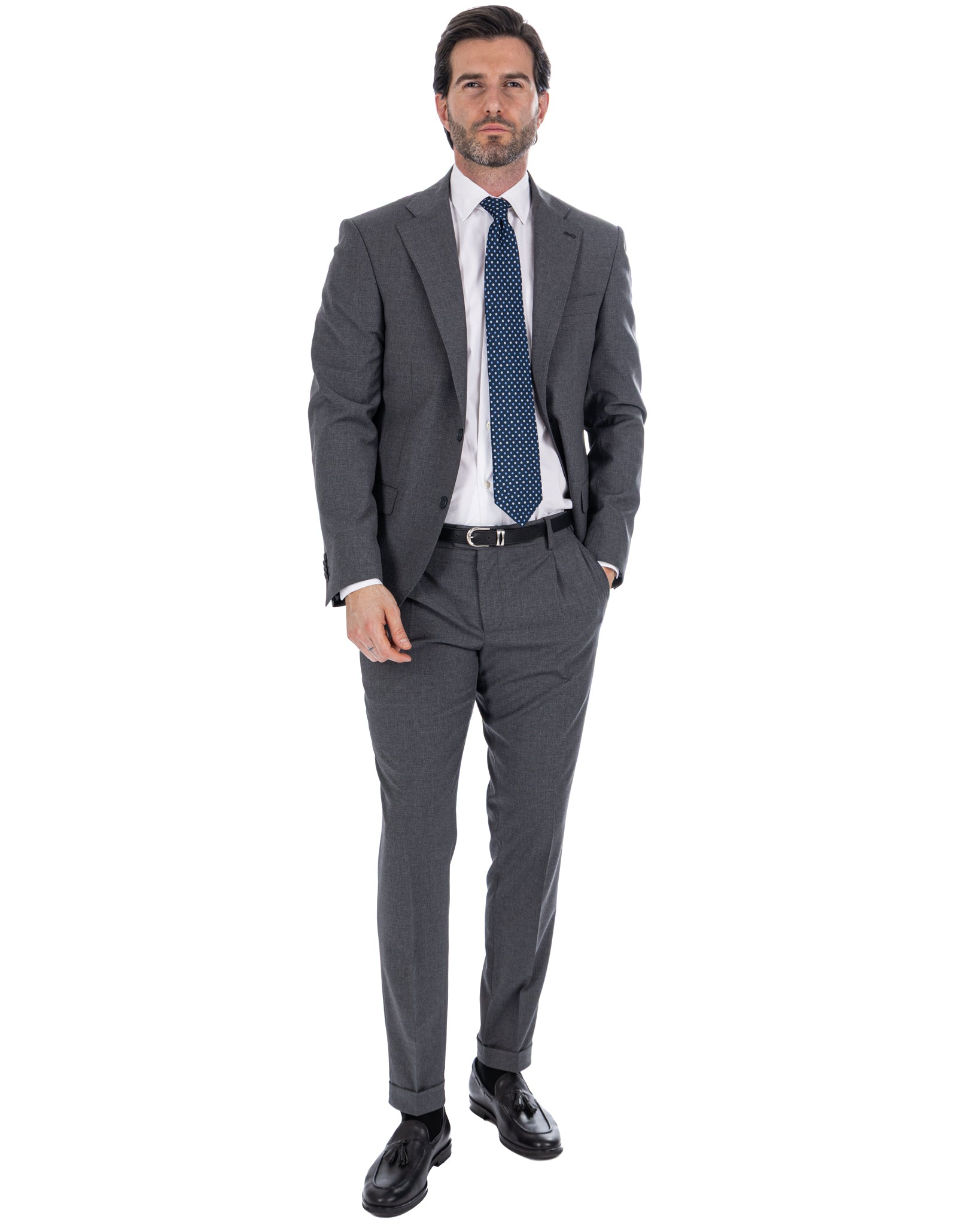 Victor - anthracite wool blend trousers