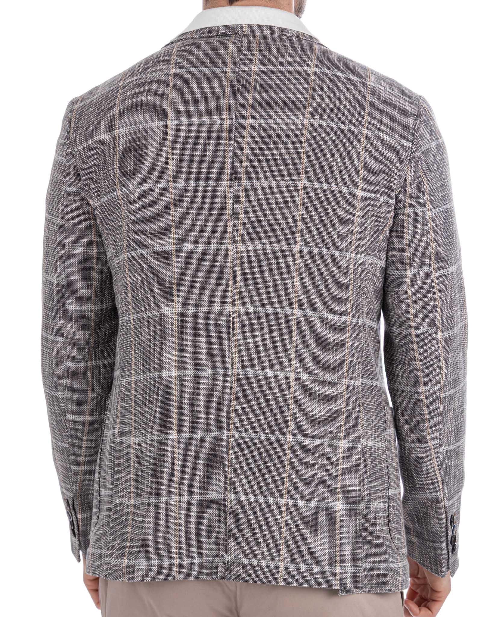 Sitka - Veste à carreaux beige à boutonnage simple