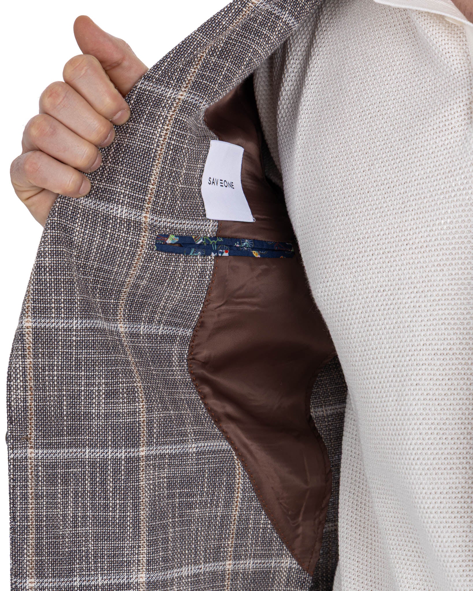 Sitka - Veste à carreaux beige à boutonnage simple