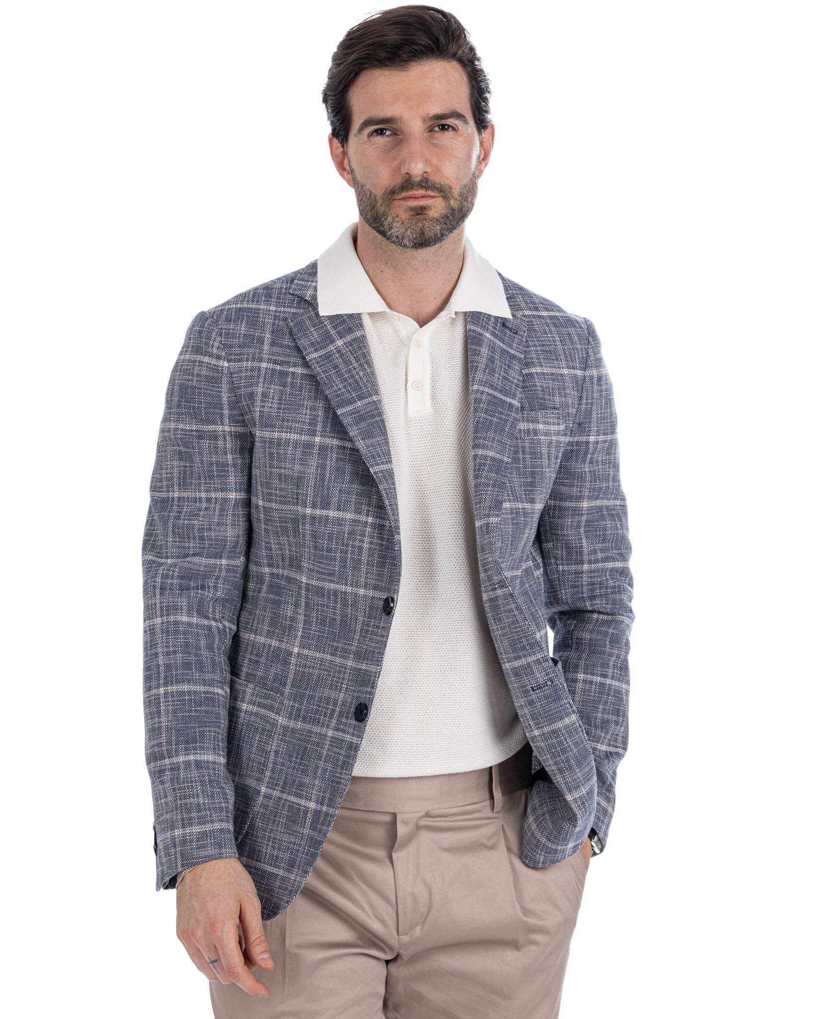 Sitka - Single Breasted Blue Check Jacket