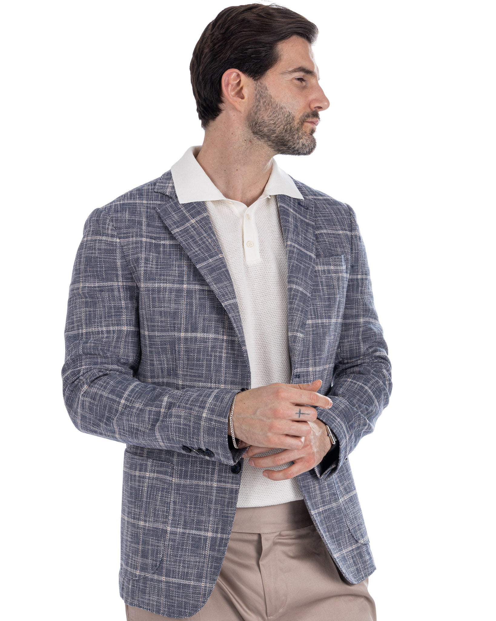Sitka - Single Breasted Blue Check Jacket