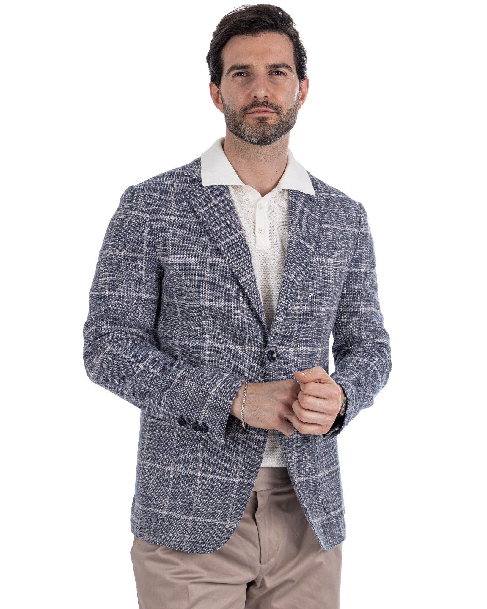 Sitka - Single Breasted Blue Check Jacket