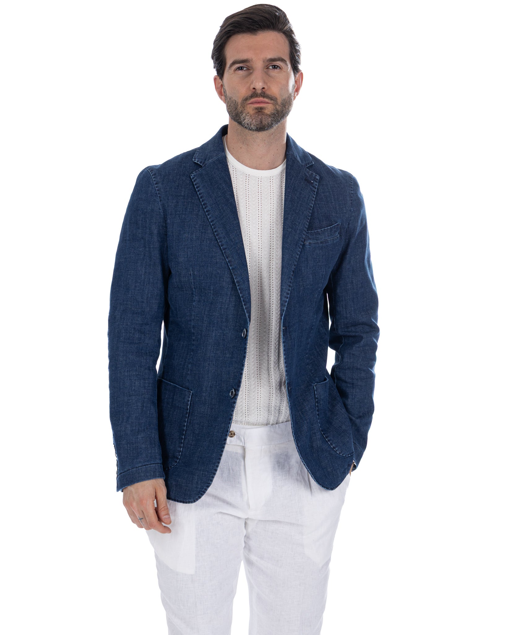 Spello - single breasted light denim jacket