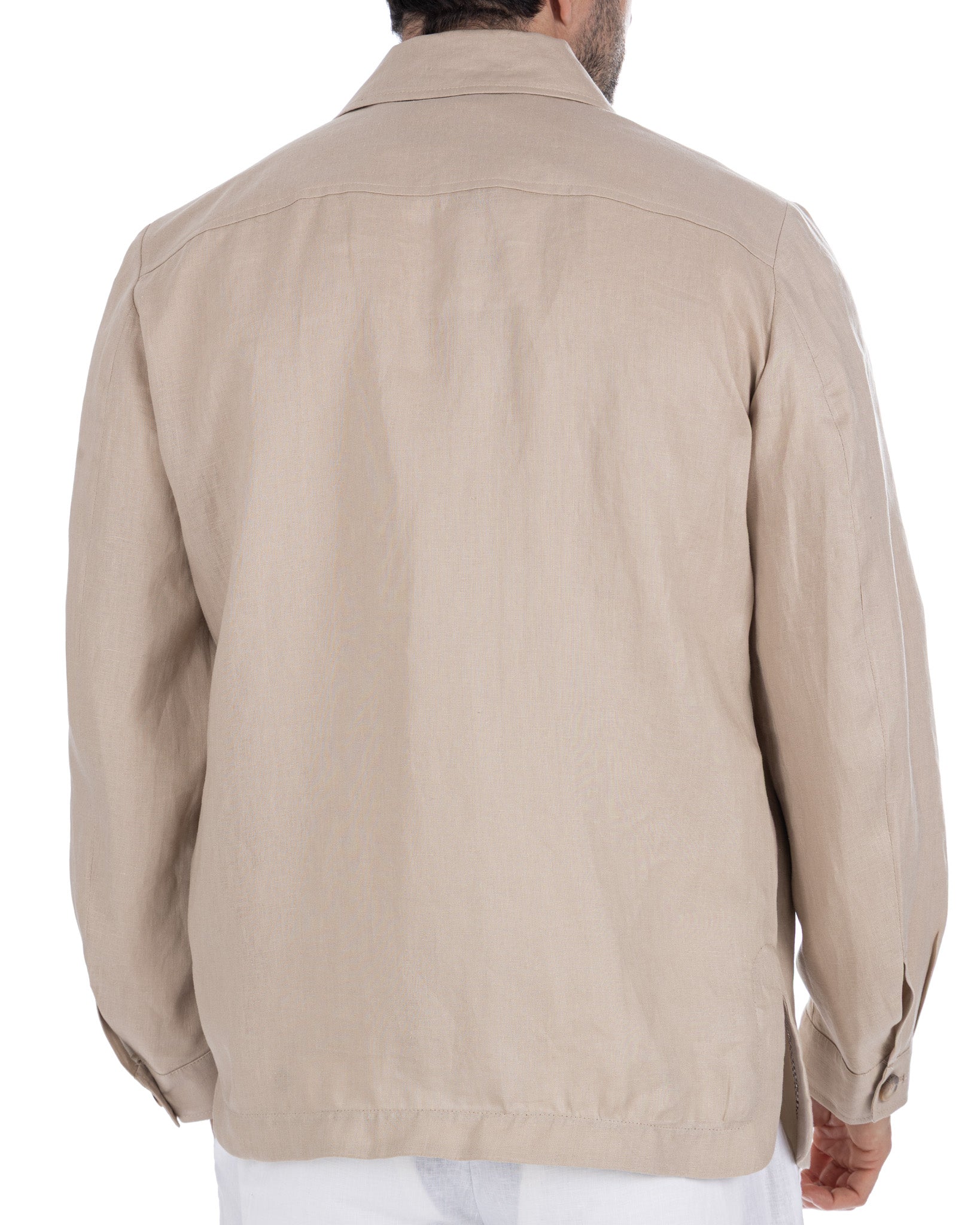 Offida - chaqueta de lino puro color cuerda